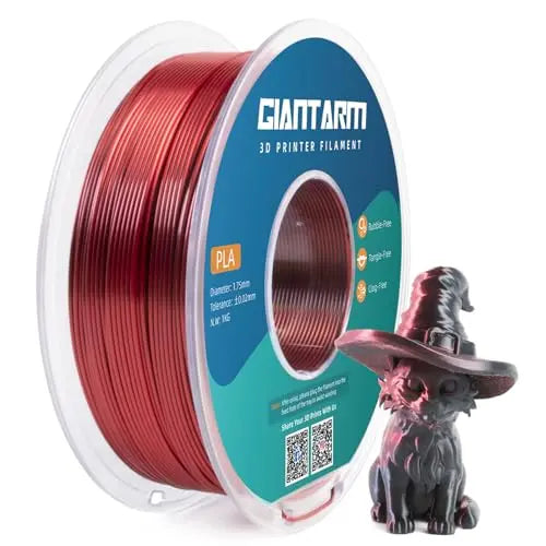 GIANTARM Silk Metallic Silver PLA 3D Printer Filament 1kg Spool, 1.75mm Dimensional Accuracy +/-0.03mm, 1080 Feet per Roll, Vacuum Packaging i3dyou