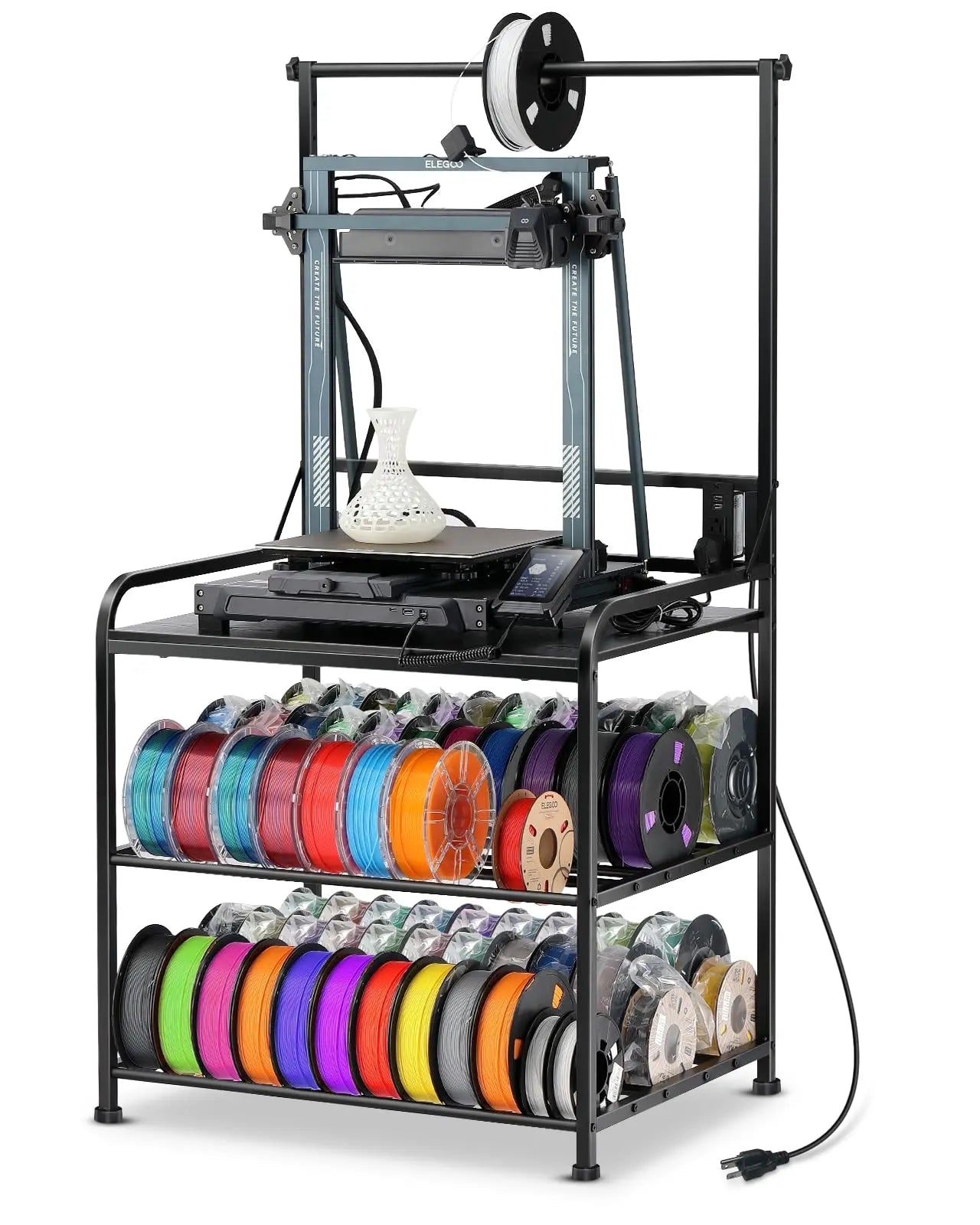 3D Printer Rack Filaments Storage - Rolling 3d Printing Stand Filament Organizer, Spools Holder Racks Cart with Wheels, Heavy Duty Shelf Hold Spool PLA, ABS, PETG for Garage Office Workshop i3dyou