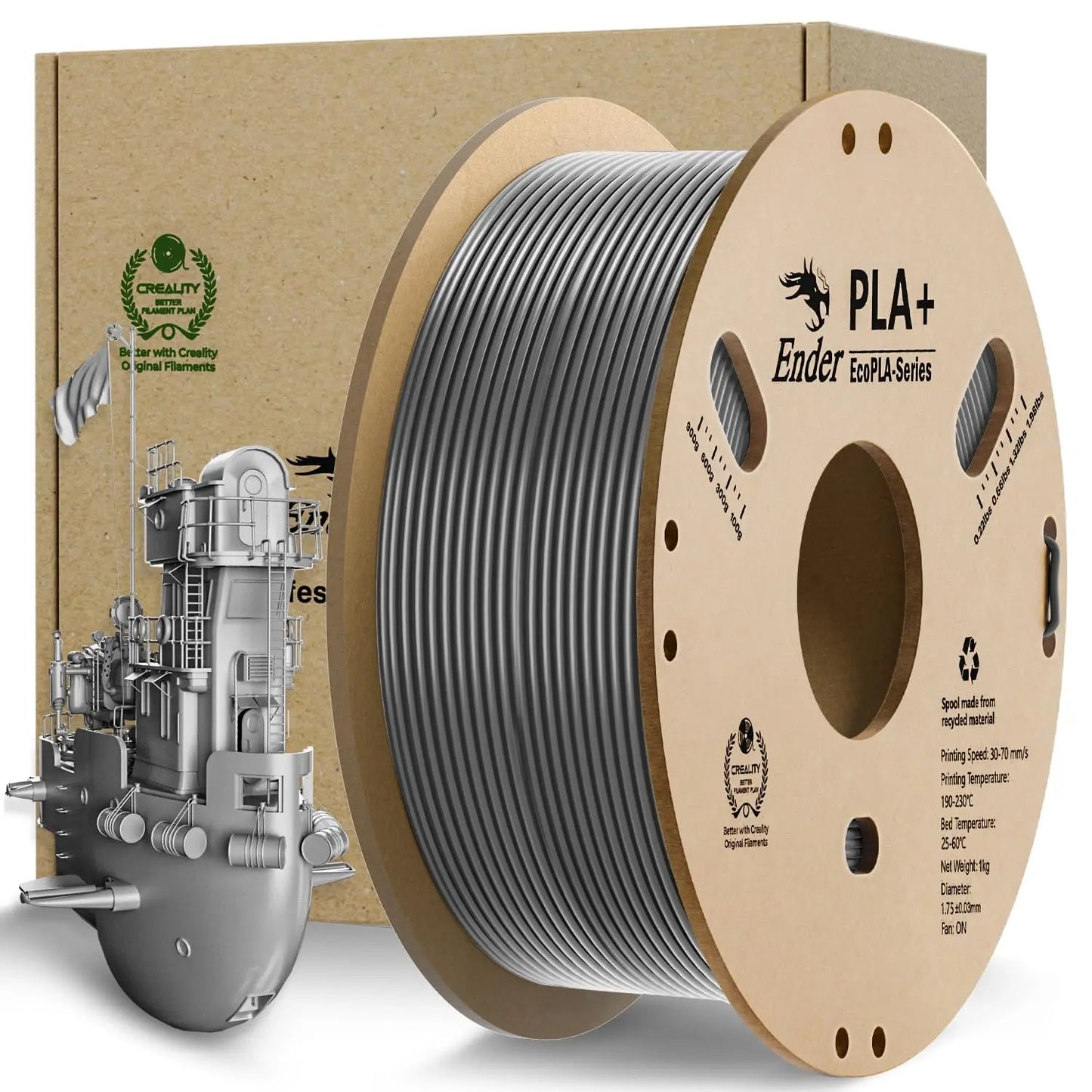 Official CR PETG 3D Printer Filament 1.75mm 1KG (2.2lbs), High Precision Strong Toughness, Odorless Better Flow Moistureproof 3D Printing Ender Filament (Black) i3dyou