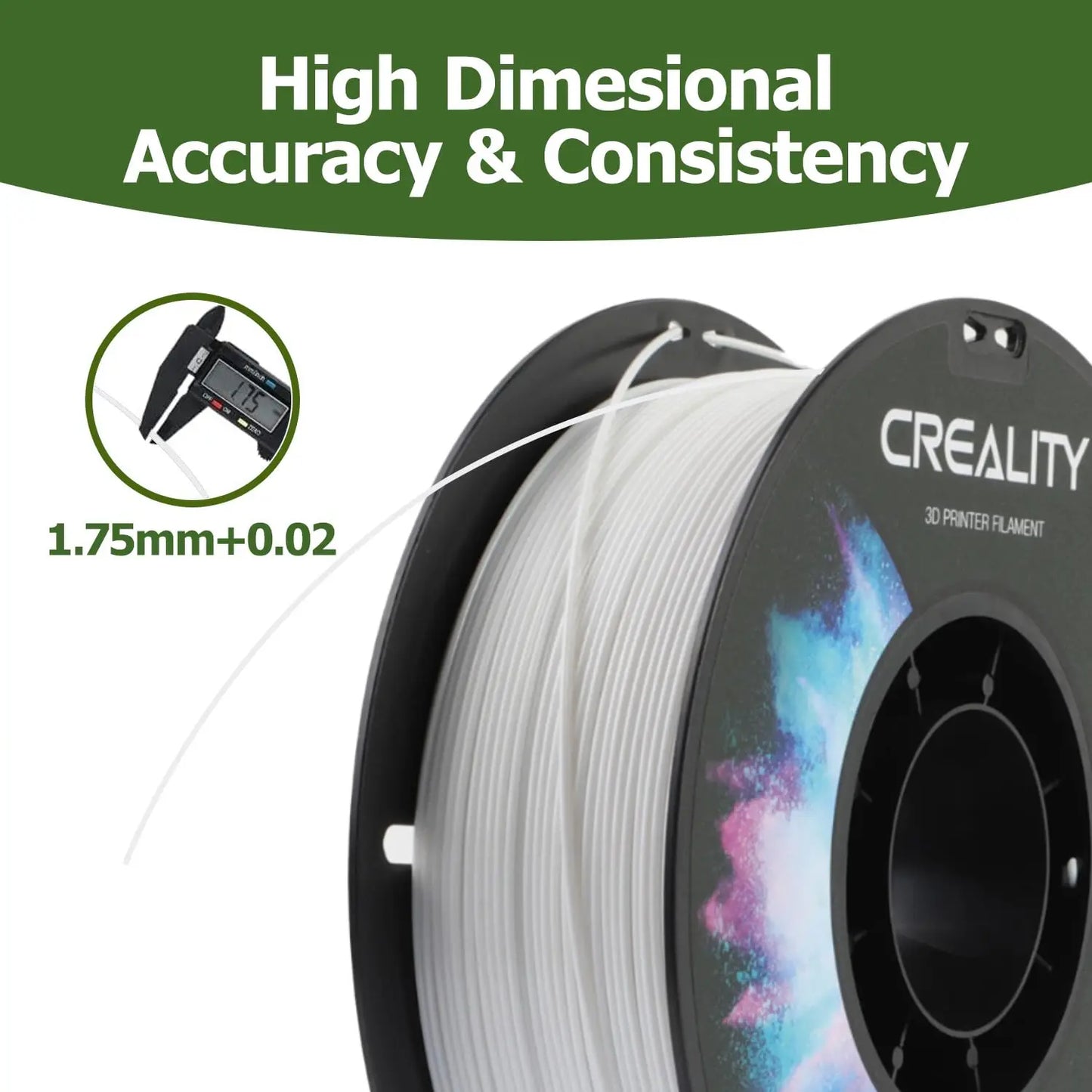 Official CR PETG 3D Printer Filament 1.75mm 1KG (2.2lbs), High Precision Strong Toughness, Odorless Better Flow Moistureproof 3D Printing Ender Filament (Black) i3dyou