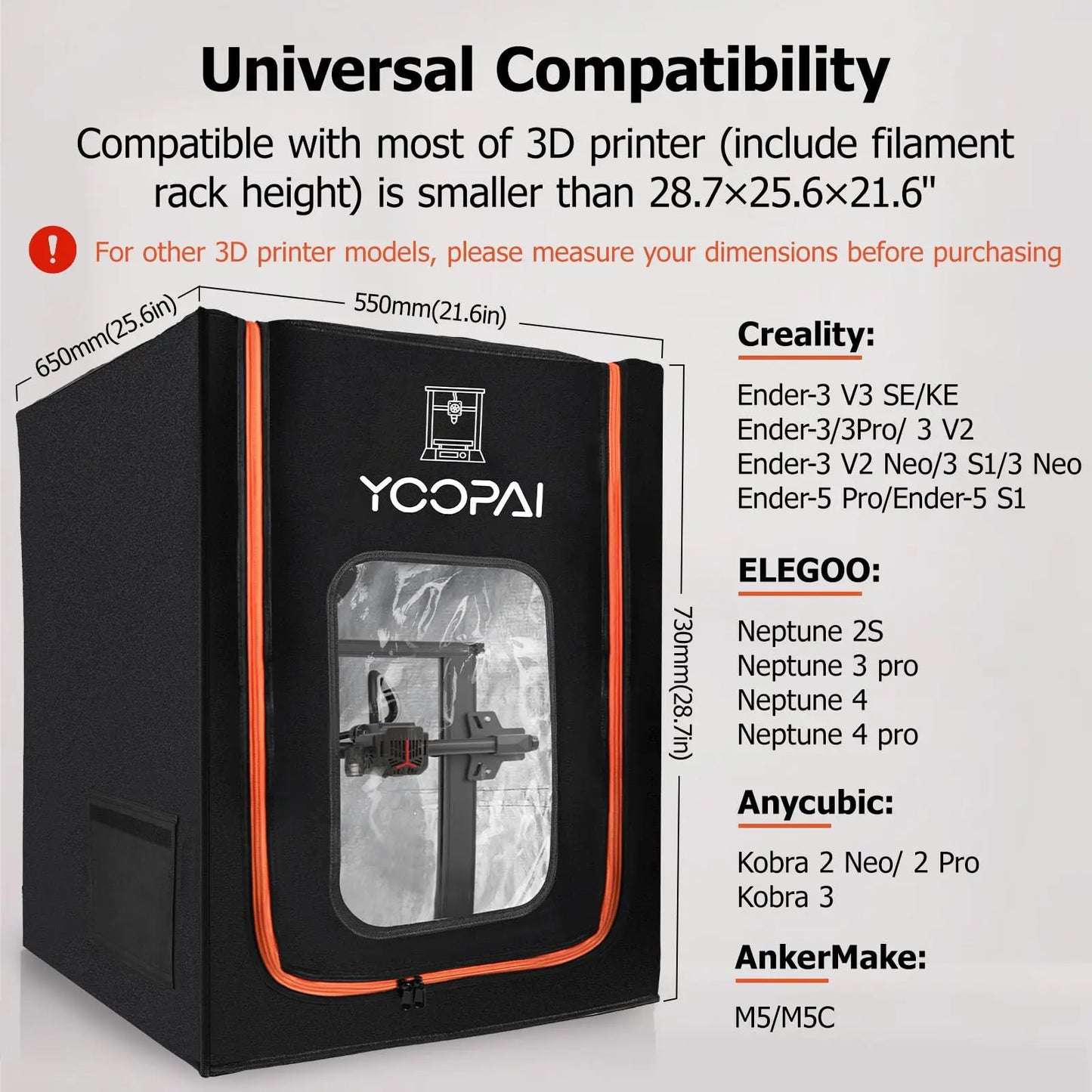 3D Printer Enclosure with LED Lighting, Fireproof Dustproof Tent Constant Temperature Protective i3dyou
