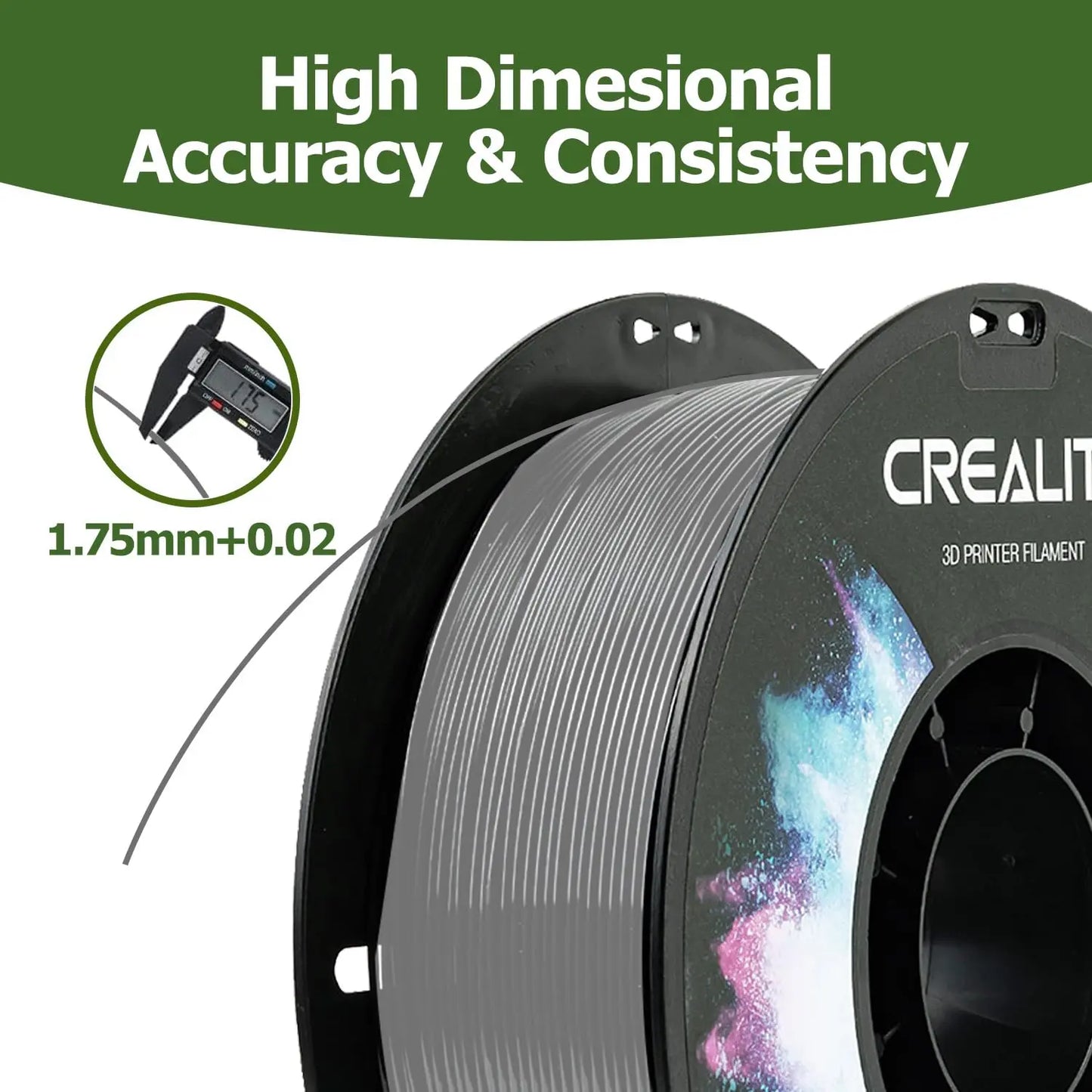 Official CR PETG 3D Printer Filament 1.75mm 1KG (2.2lbs), High Precision Strong Toughness, Odorless Better Flow Moistureproof 3D Printing Ender Filament (Black) i3dyou