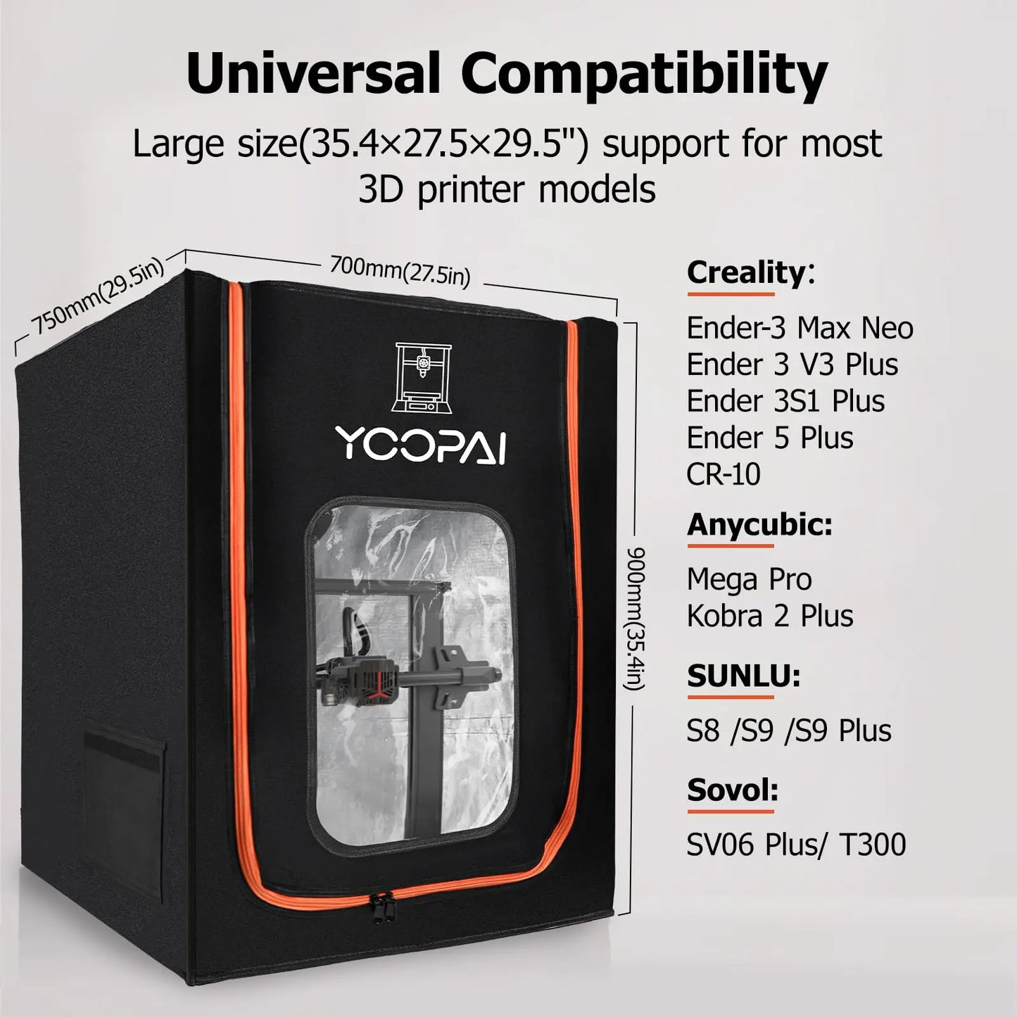 3D Printer Enclosure with LED Lighting, Fireproof Dustproof Tent Constant Temperature Protective i3dyou
