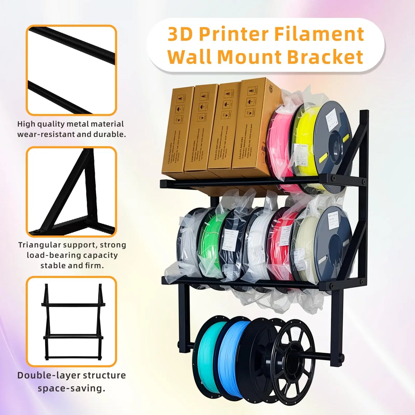 3D Printer Filament Storage Rack,Wall Mount 3D Printer Filament Storage Rack,3D Filament Storage i3dyou