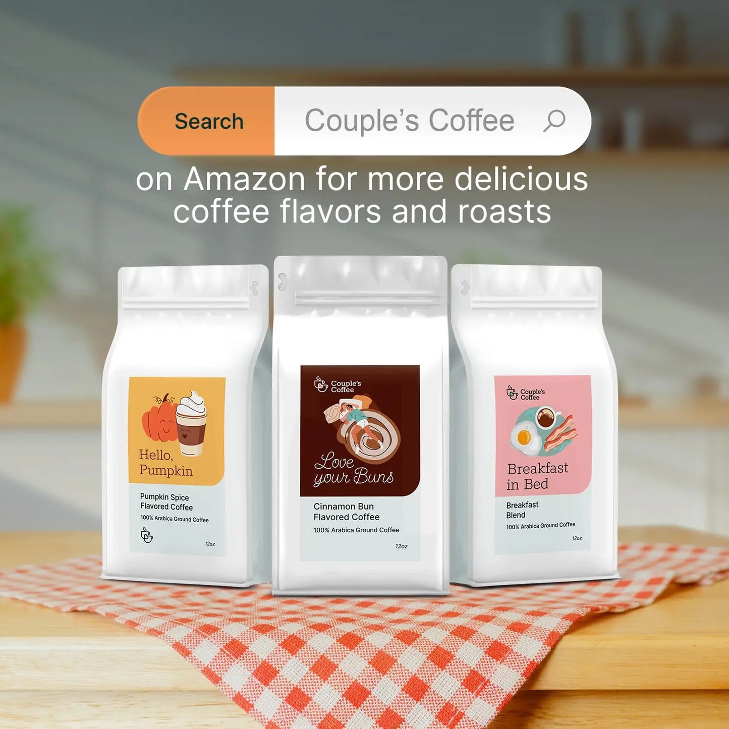 Couple's Coffee Ground Coffee | Jamaican Me Crazy Medium Roast Coffee Blend | Made with 100% Arabica Beans | 12oz bag brews about 34 cups i3dyou