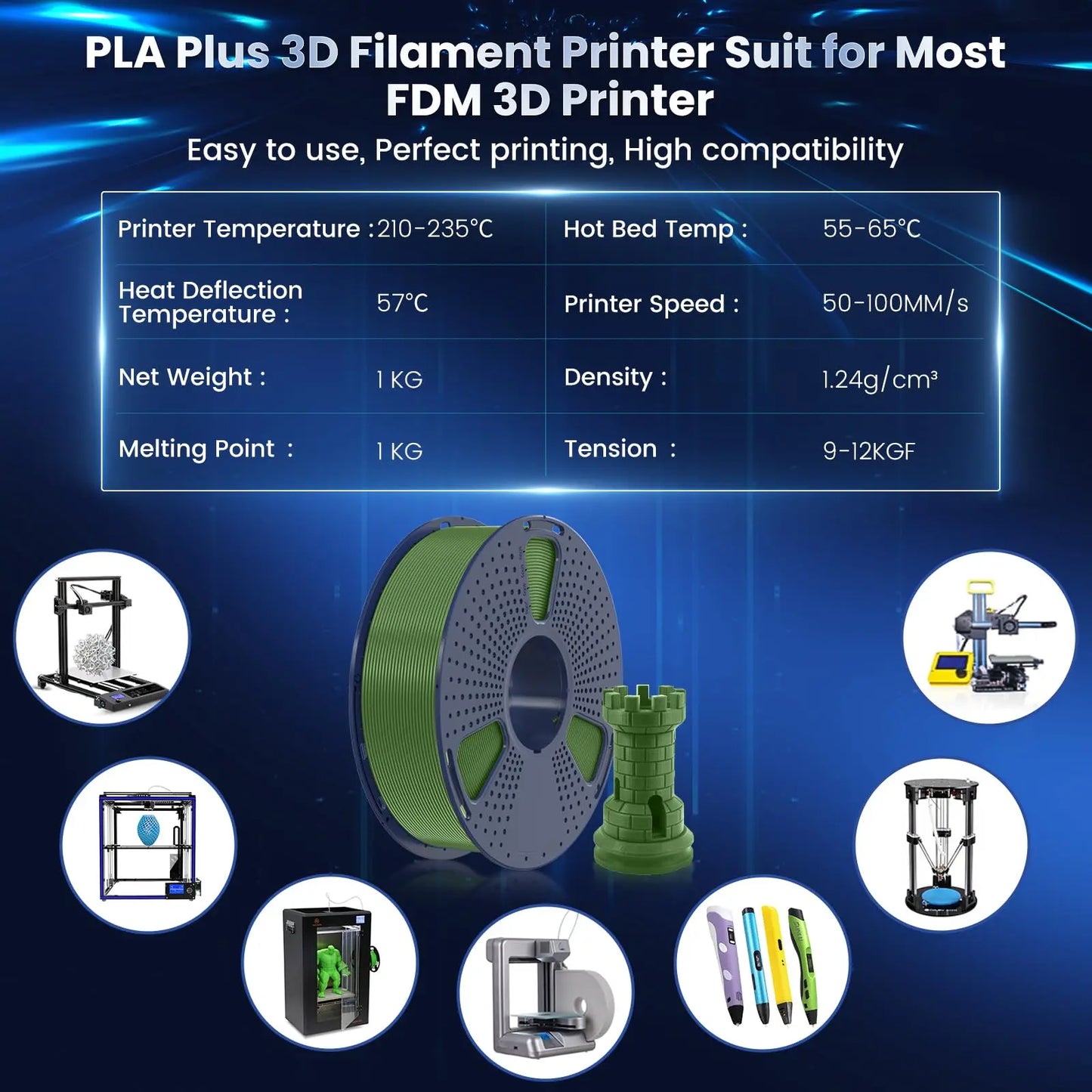Neatly Wound PLA+ Filament 1.75mm Black i3dyou
