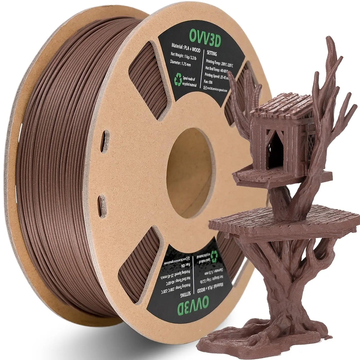 OVV3D 3D Printer Filament, PLA Filament 1.75mm Bundle, Dual Color Filament, Coextrusion 3D Filament, Silk PLA, 3D Printing Filament +/-0.02mm, 200g X 4 Spool i3dyou