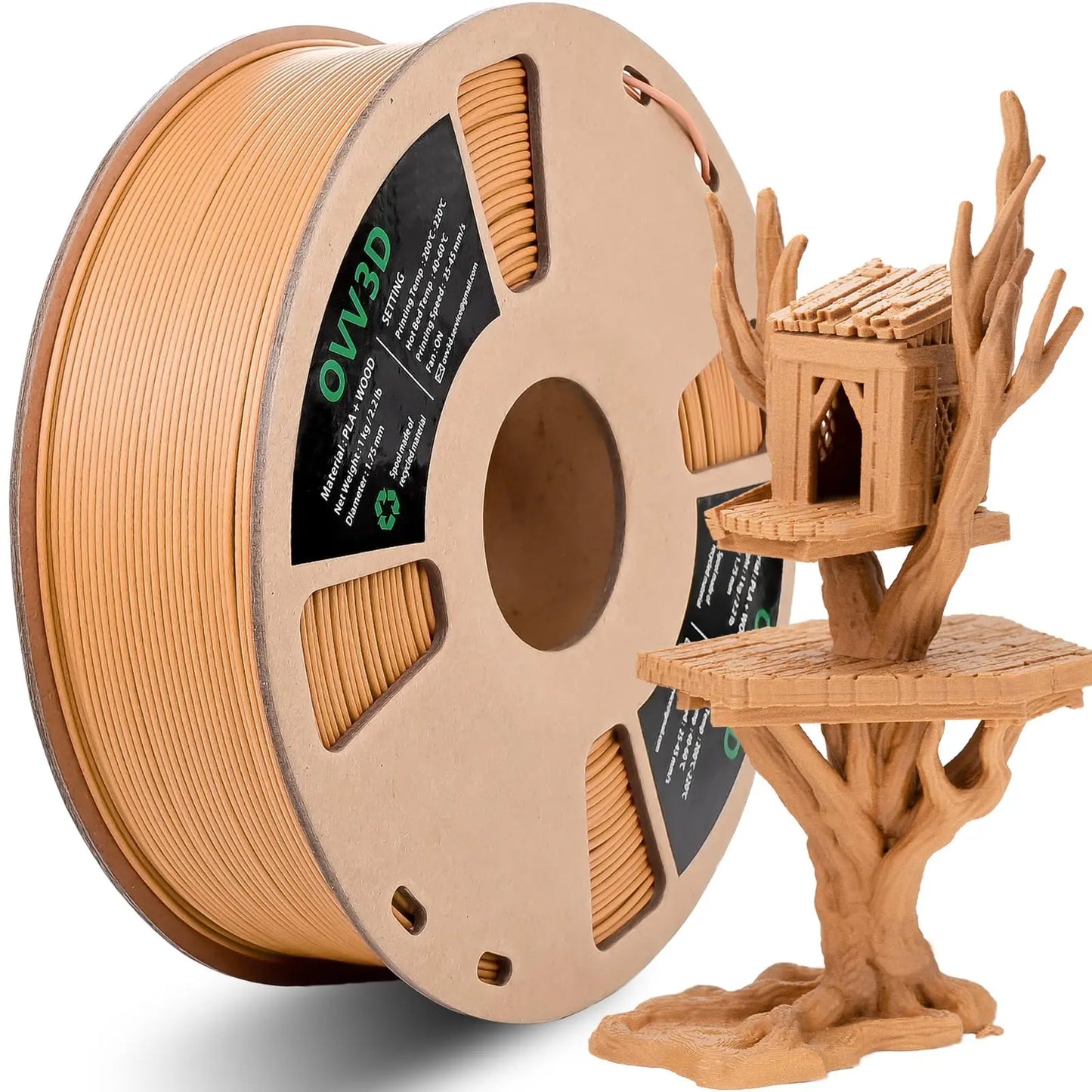 OVV3D 3D Printer Filament, PLA Filament 1.75mm Bundle, Dual Color Filament, Coextrusion 3D Filament, Silk PLA, 3D Printing Filament +/-0.02mm, 200g X 4 Spool i3dyou