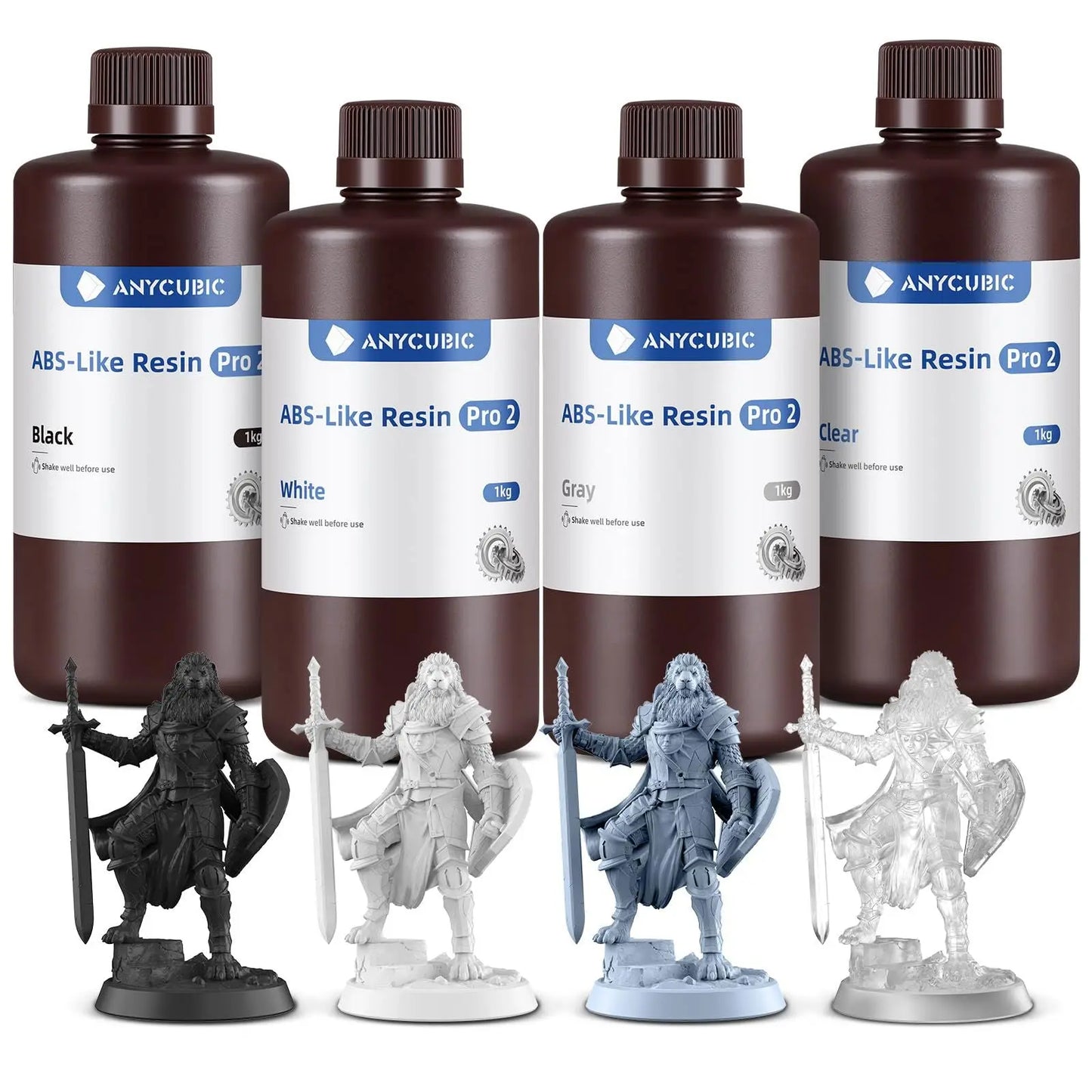 ANYCUBIC ABS-Like Resin Pro 2, Upgraded 8K 3D Printer Resin with Enhanced Strength and Toughness, High Precision, Low Odor, Wide Compatibility for All LCD Resin 3D Printers (Grey, 1kg) - i3dyou