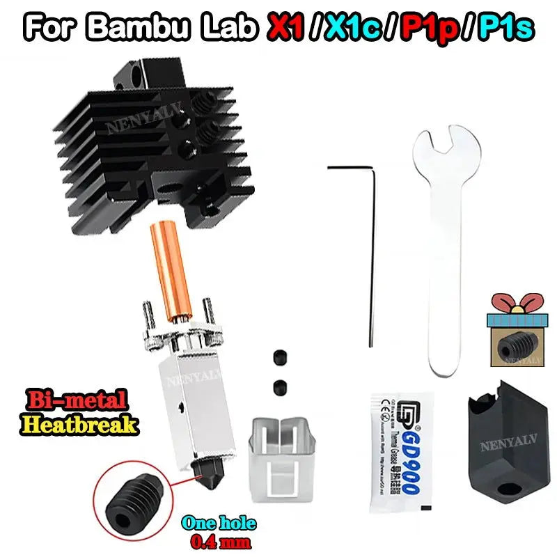 Bambu Lab X1 Hot end Upgrade 2.0 Version nozzle Bambu lab Bi Metal Fit Bambu lab p1p P1S hotend P1S P1P Thermistor - i3dyou
