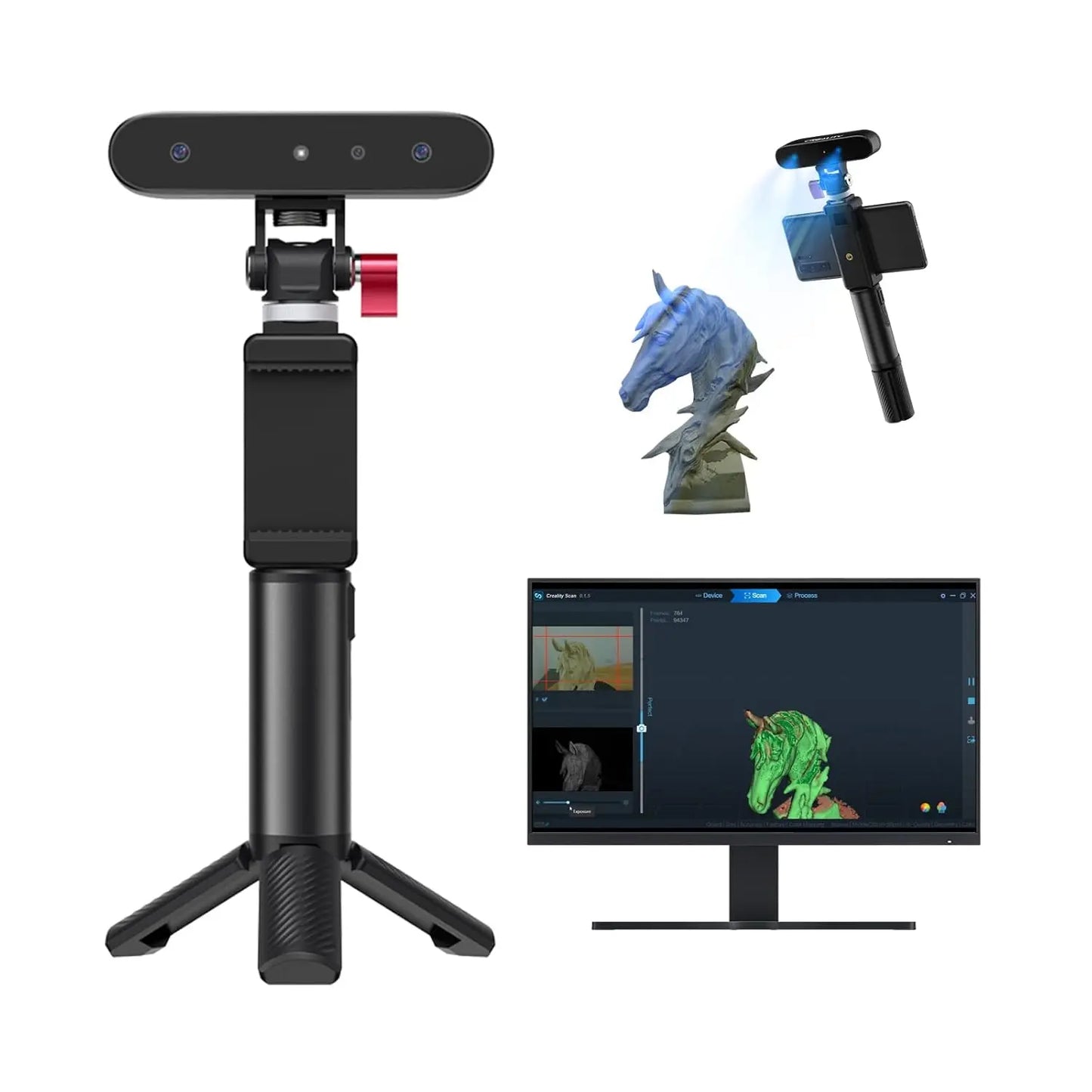 Creality 3D Scanner CR-Scan Ferret for 3D Printing, Upgrade Handheld Scanner with 30 FPS High Scan Speed, Dual Mode Scanning, 0.1mm Accuracy for Andriod Phone PC Win 10/11 - i3dyou