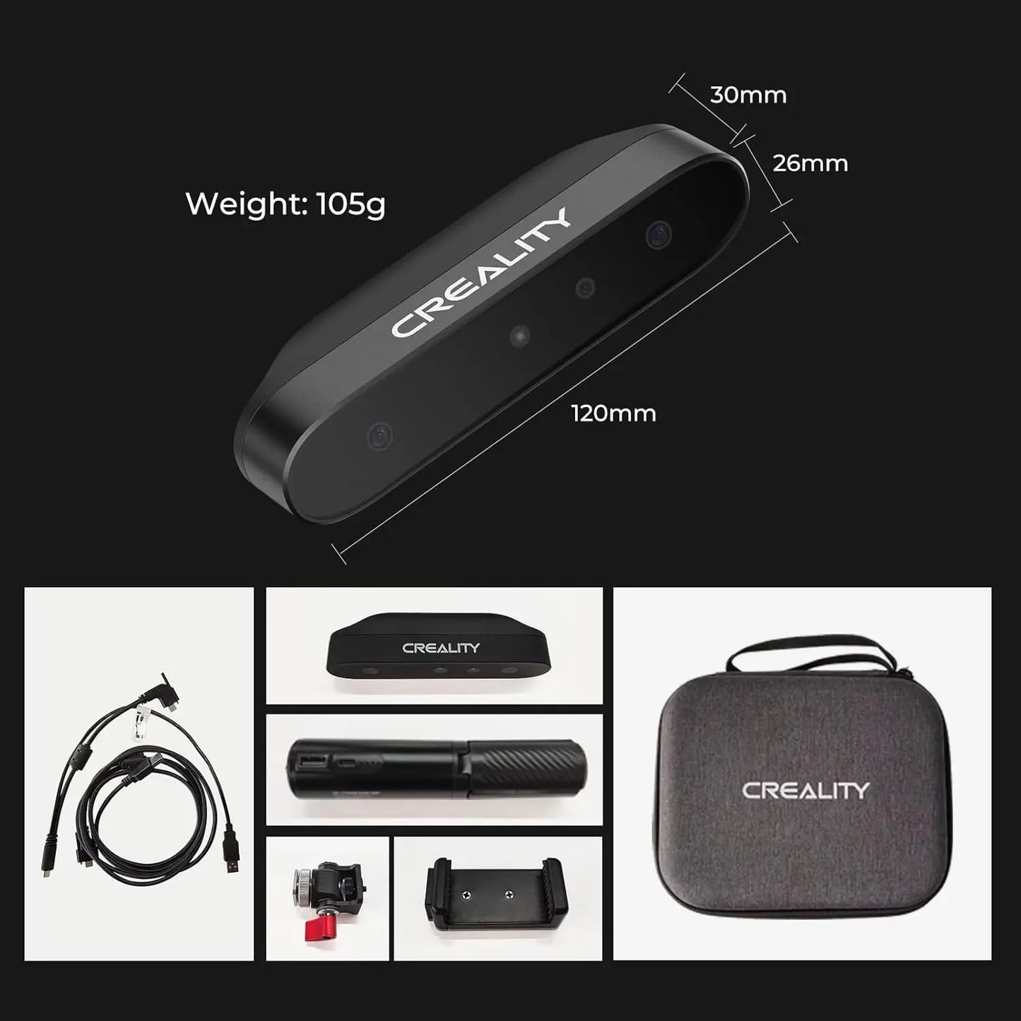Creality 3D Scanner CR-Scan Ferret for 3D Printing, Upgrade Handheld Scanner with 30 FPS High Scan Speed, Dual Mode Scanning, 0.1mm Accuracy for Andriod Phone PC Win 10/11 - i3dyou