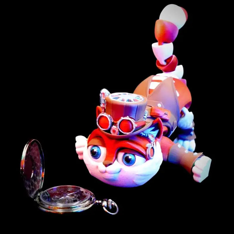 Flexi Steampunk Cat and Dragon 3d print file - i3dyou