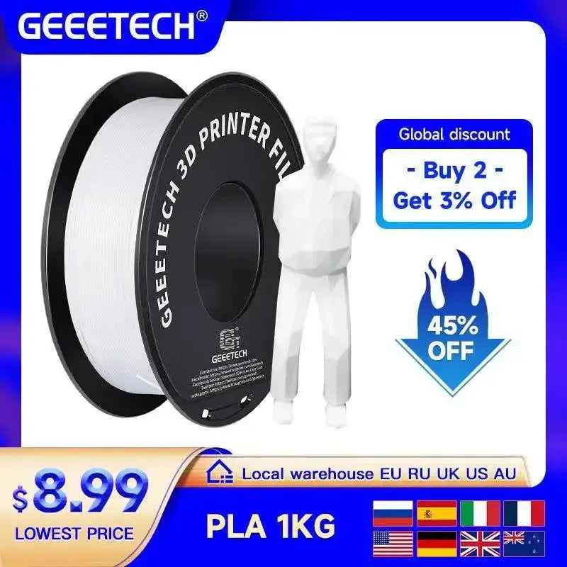 GEEETECH 1roll/1kg 1.75mm PLA Silk PLA Filament Vacuum Packaging Overseas Warehouses Various Colors For 3D Printer Fast Ship - i3dyou