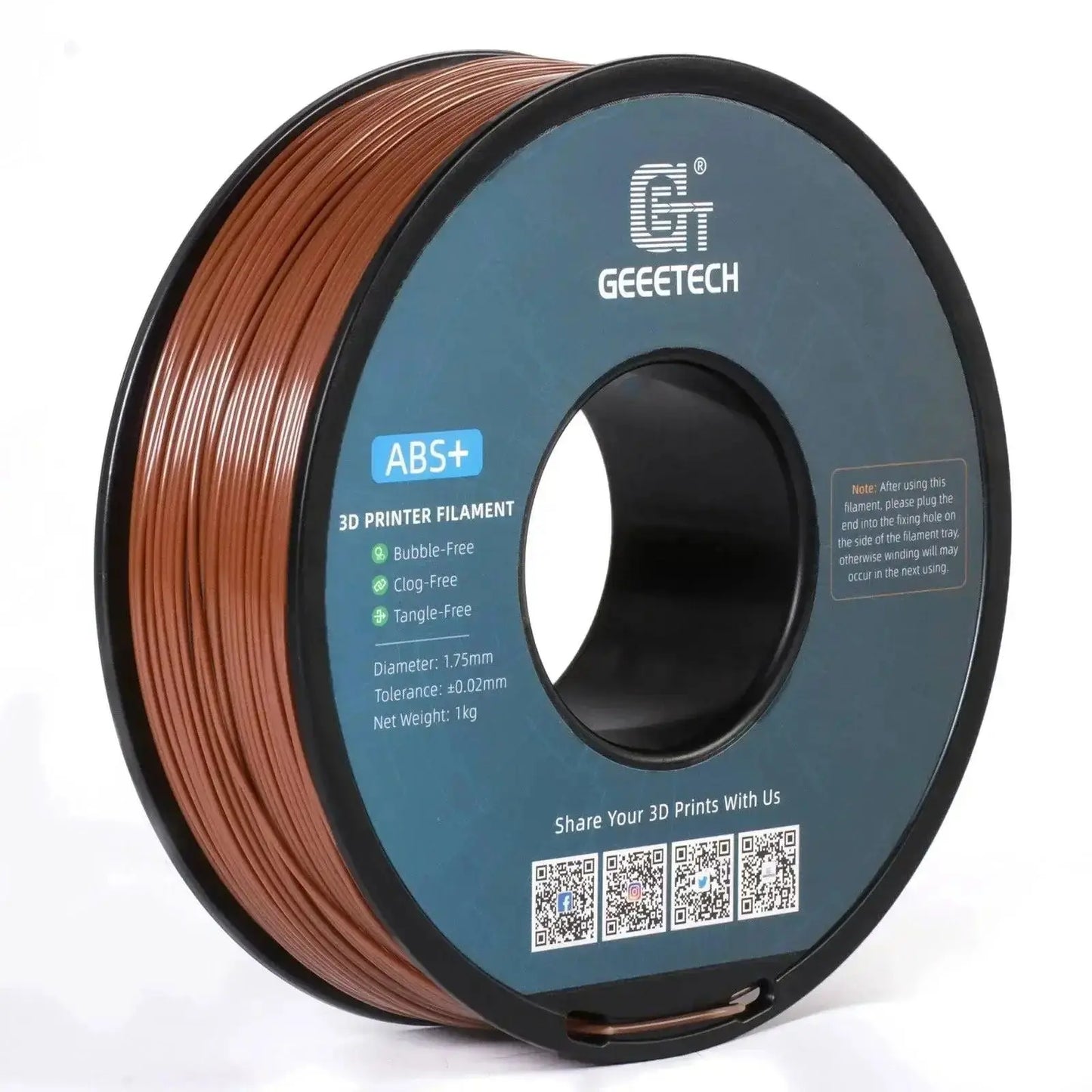 Geeetech ABS 3D Filament 1.75mm 1KG plastic, 3D Printer Material, Tangle-Free, Non-Toxic, Vacuum Packaging White Blac Redk BLue - i3dyou