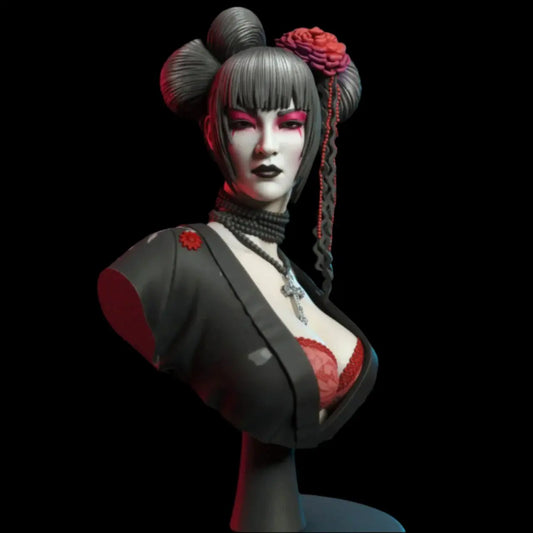 Hikari the goth geisha Bust 3d Print file - i3dyou