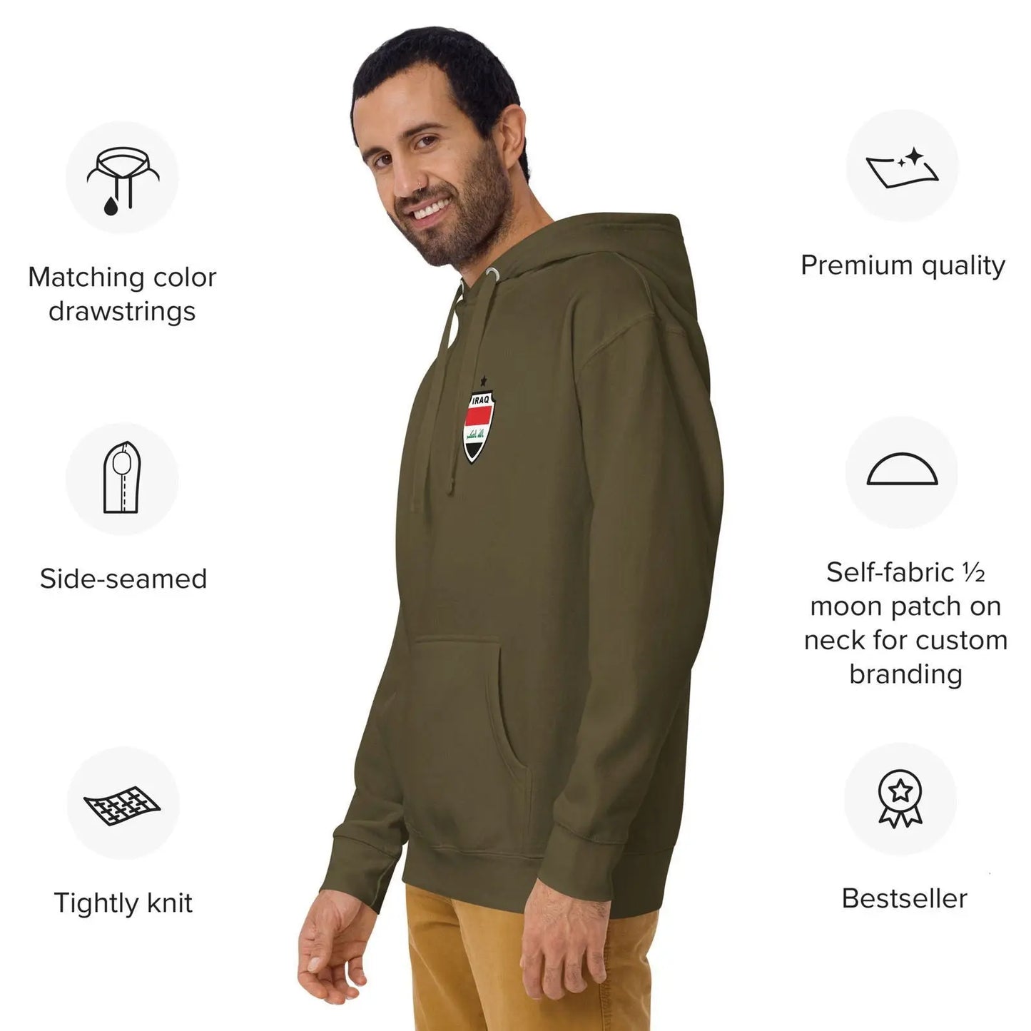 Iraq National Soccer Team Fan Lover Unisex Hoodie - i3dyou