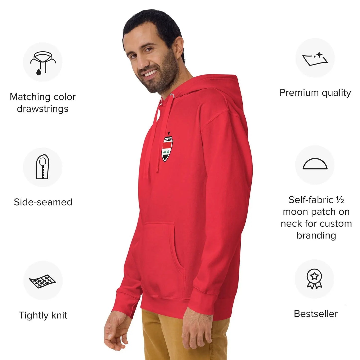 Iraq National Soccer Team Fan Lover Unisex Hoodie - i3dyou