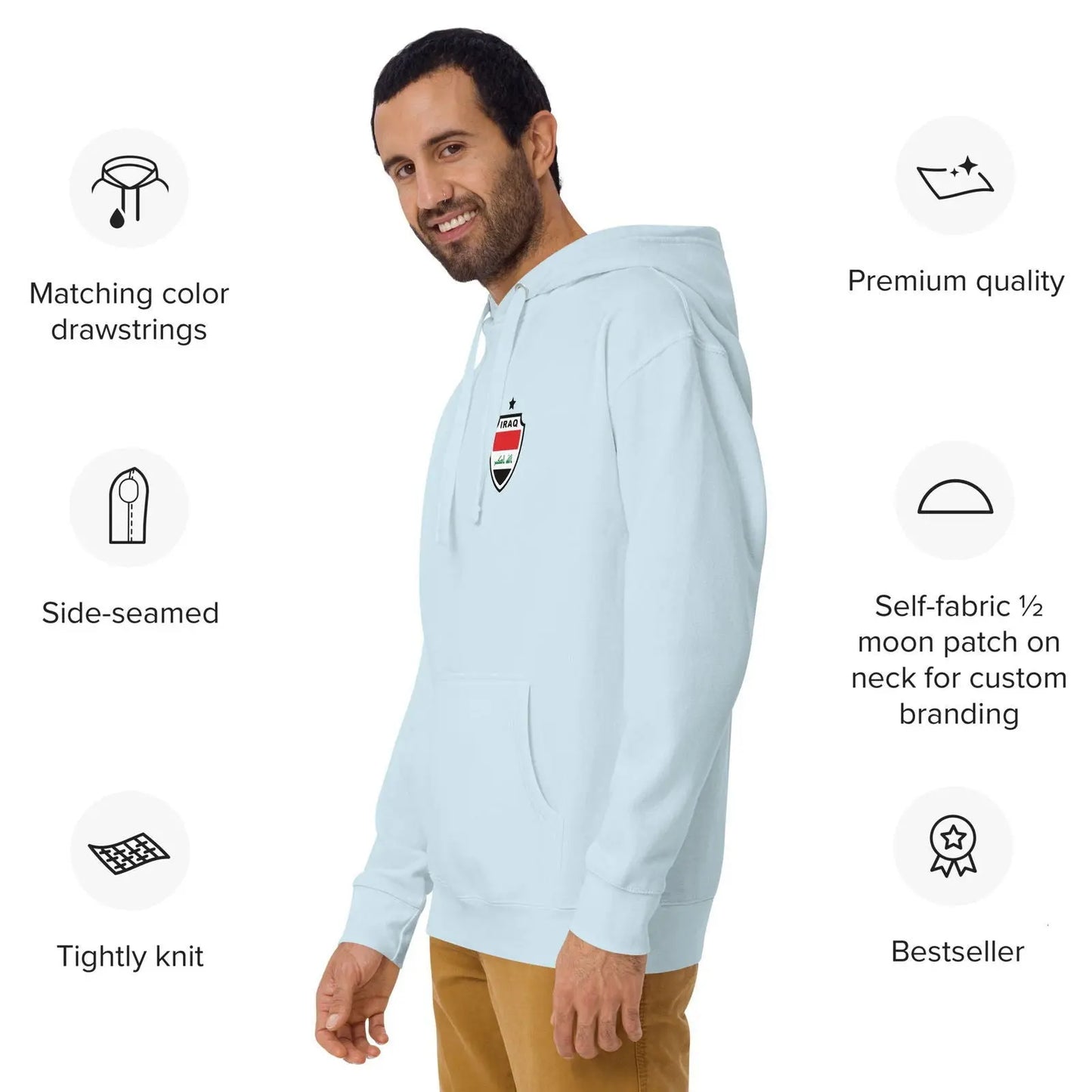 Iraq National Soccer Team Fan Lover Unisex Hoodie - i3dyou