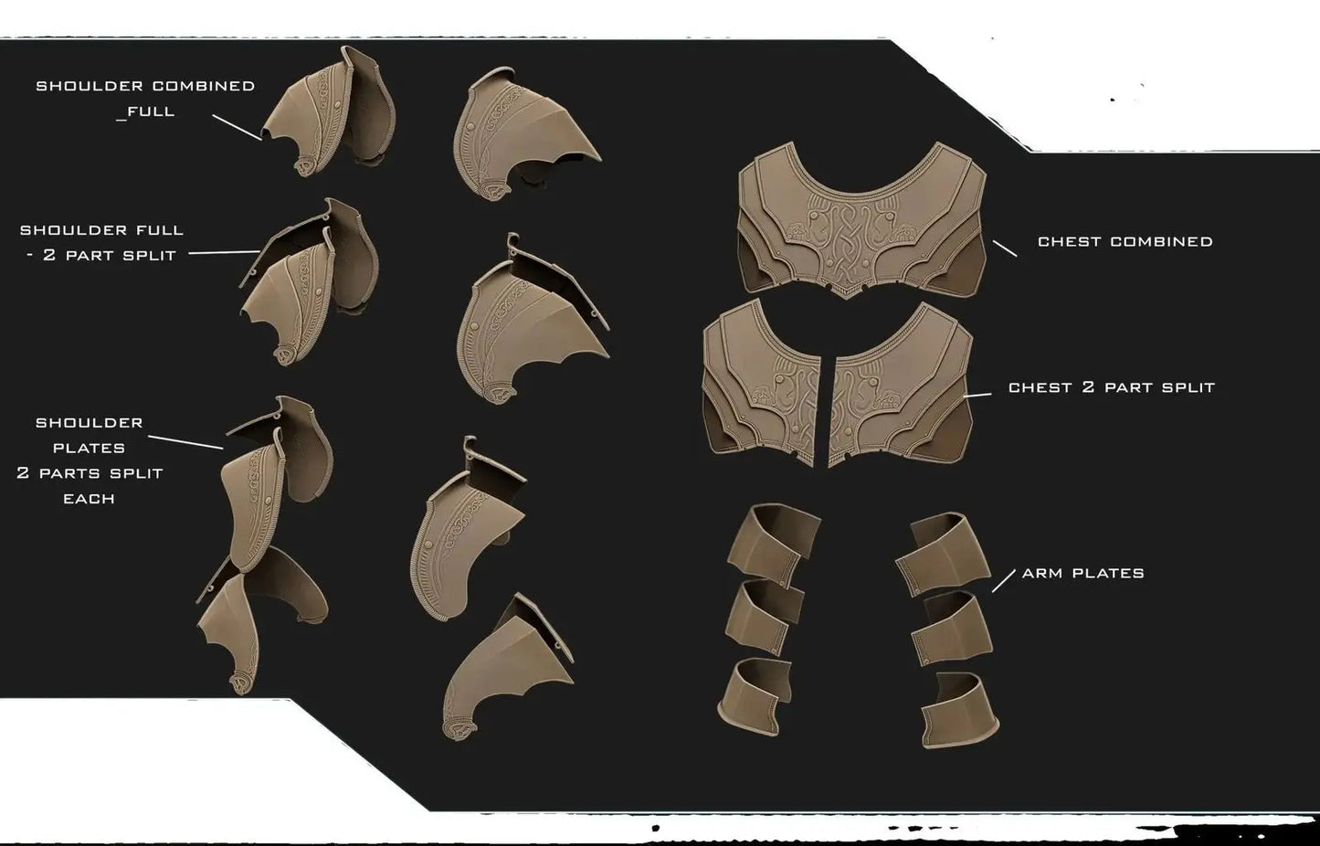 Kratos Cosplay God of war chest armor Custom3d print files STL file ready to download - i3dyou