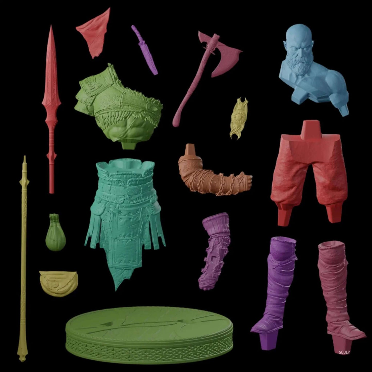 God of war kratos action figure 3d printable model file i3dyou