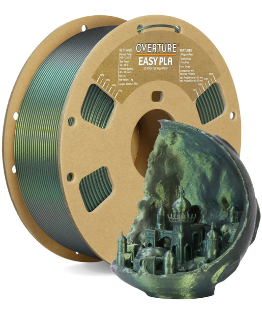 OVERTURE Easy PLA 1.75mm 3D Printer Filament, 1kg PLA Cardboard Spool (2.2lbs), Dimensional Accuracy +/- 0.02mm, Fit Most FDM Printer (Easy Natural) - i3dyou