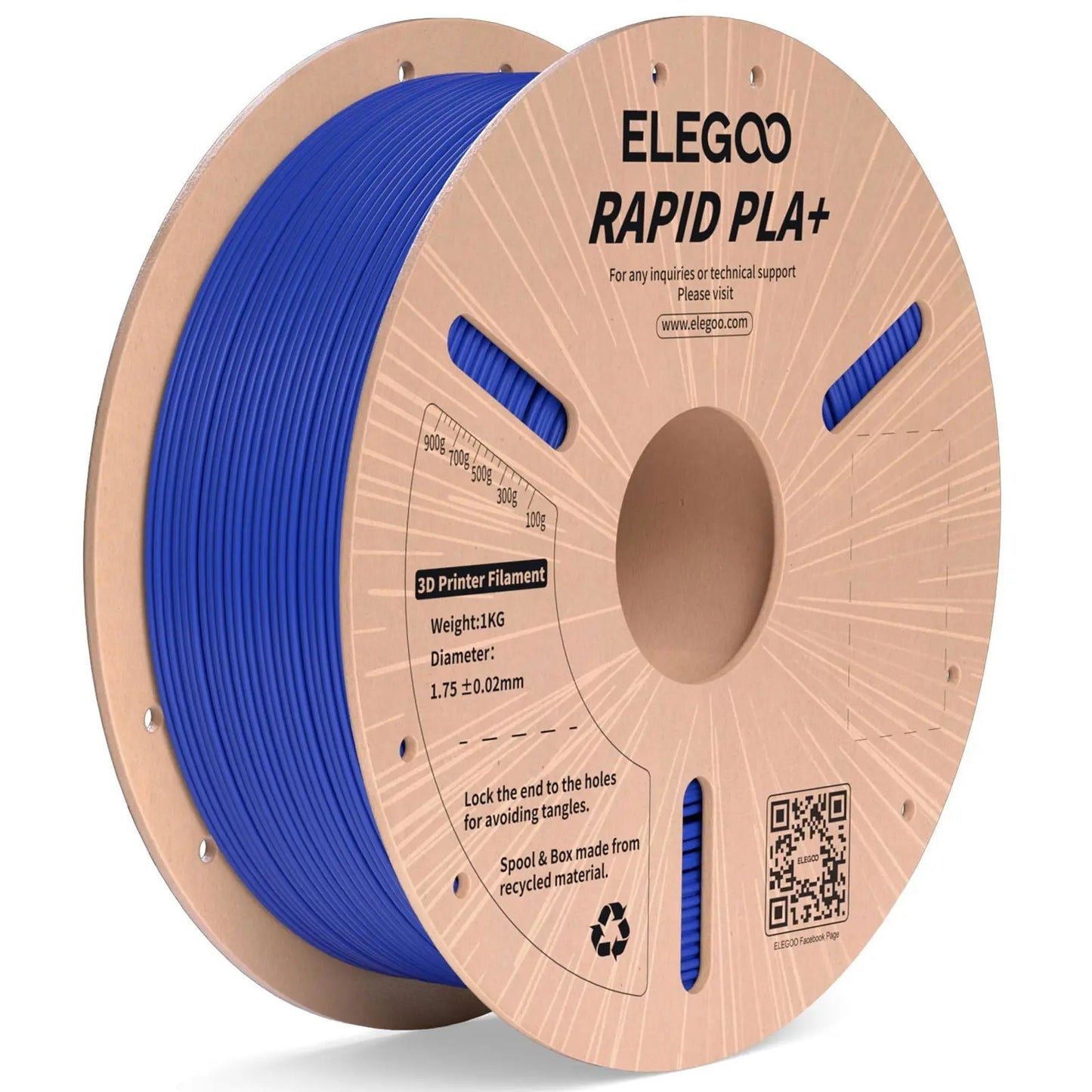 PLA Plus Filament ELEGOO Rapid 1.75mm Black & White 2KG, PLA+ 3D Printer Filament for 30-600 mm/s High Speed Printing, Dimensional Accuracy +/- 0.02 mm, 2 Pack 1kg Spool(2.2lbs) - i3dyou
