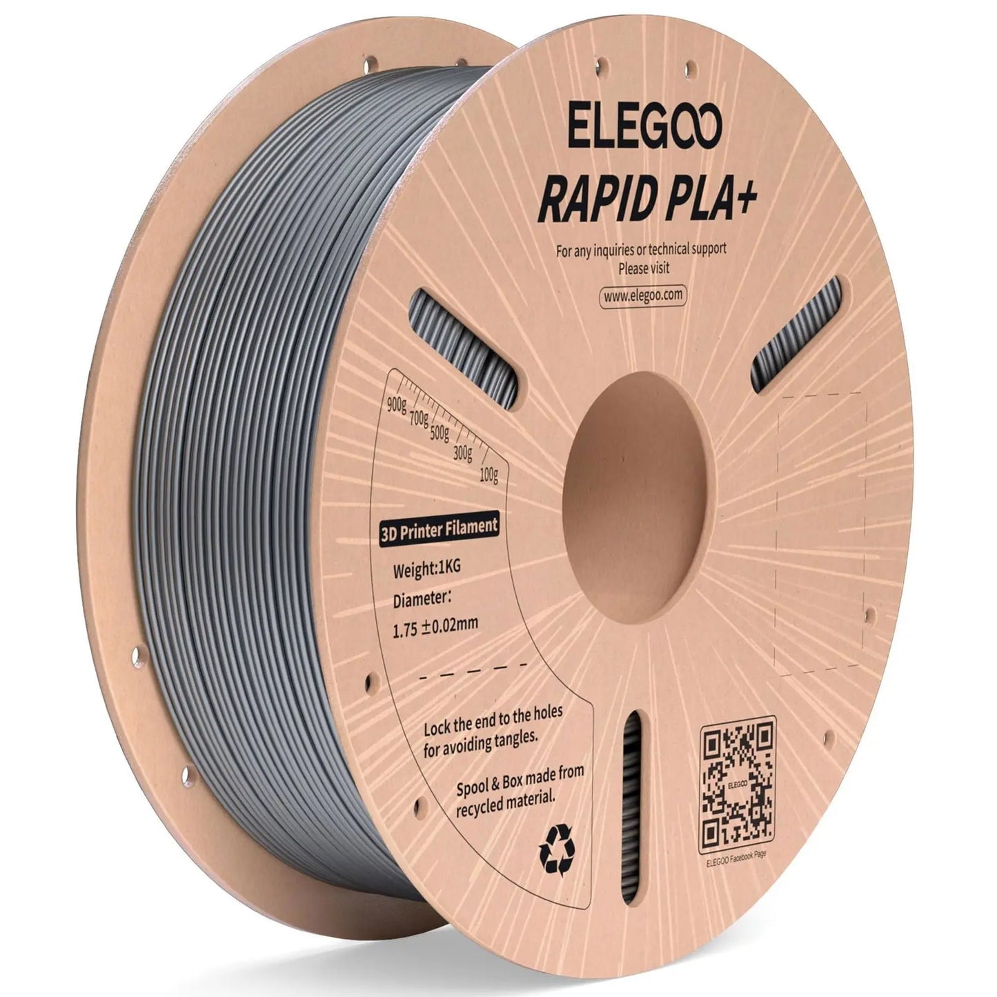 PLA Plus Filament ELEGOO Rapid 1.75mm Black & White 2KG, PLA+ 3D Printer Filament for 30-600 mm/s High Speed Printing, Dimensional Accuracy +/- 0.02 mm, 2 Pack 1kg Spool(2.2lbs) - i3dyou
