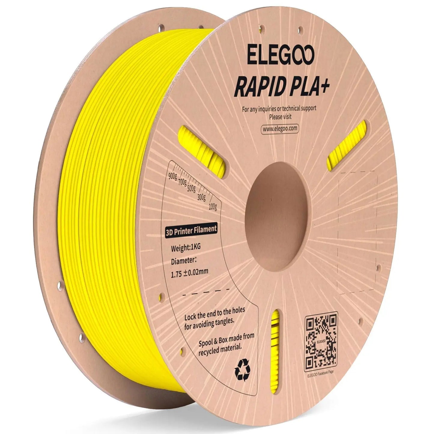 PLA Plus Filament ELEGOO Rapid 1.75mm Black & White 2KG, PLA+ 3D Printer Filament for 30-600 mm/s High Speed Printing, Dimensional Accuracy +/- 0.02 mm, 2 Pack 1kg Spool(2.2lbs) - i3dyou