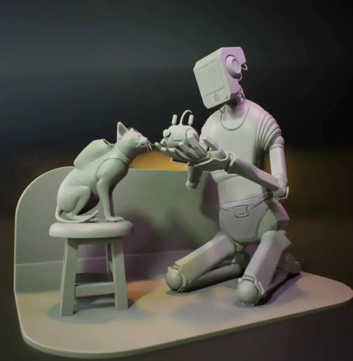 Stray cat Diorama 3d printable file - i3dyou