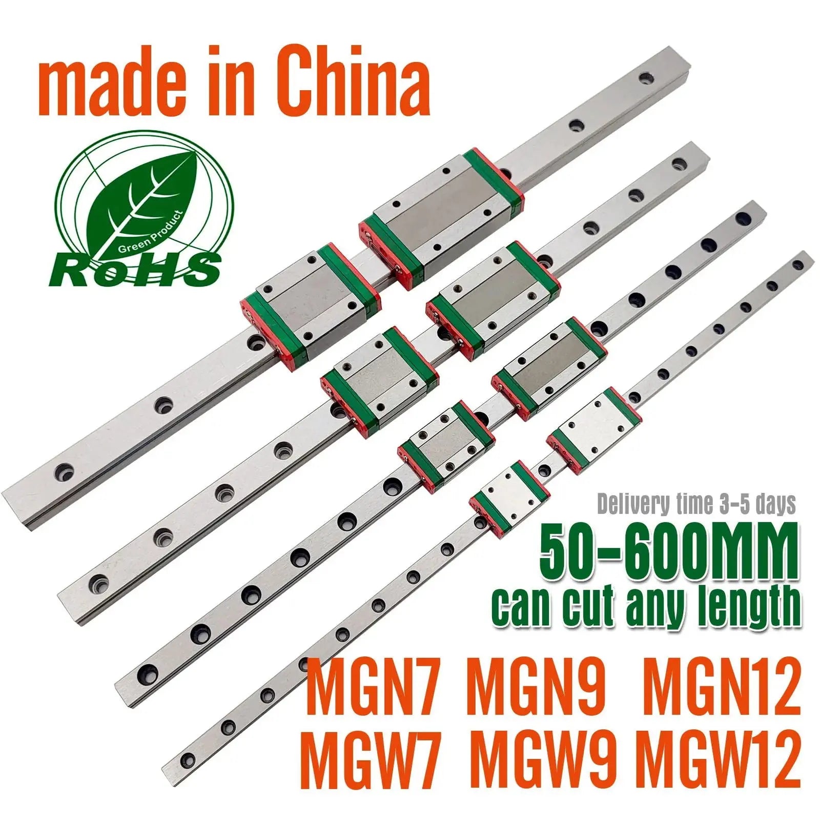 1 linear guide+1 carriage 3D Printer part  MGN7C MGN9C MGN12H MGN15C  miniature linear rail slide MGN7H MGN12C300/350/400mmMGN9H - i3dyou