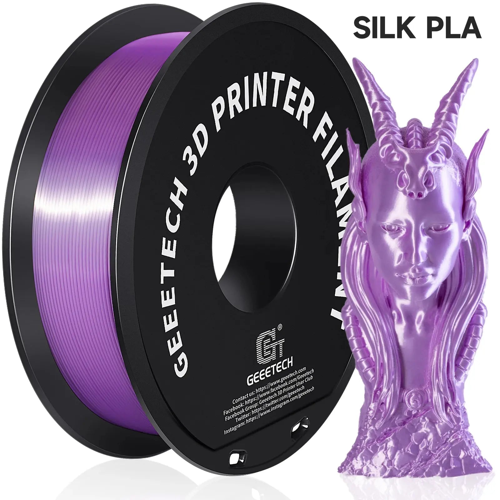 GEEETECH Silk PLA 3d Filament Wire 1kg 1.75mm Spool Wire 3D Printer Material 3D Print Refills, Fast Delivery Vacuum Package - i3dyou