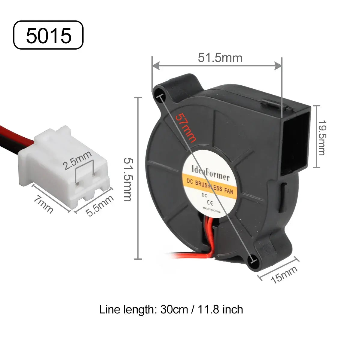 3010/4010/5015/5010/ DC Cooling Fan Centrifugal Blower Fan 5V 12V / 24V Brushless 2-Wire Cooling Fan For 3D Printer Accessories - i3dyou