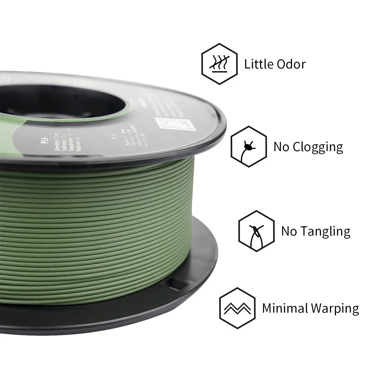 ERYONE Matte PLA Filament 1KG Spool 1.75mm 1.45 Density (g/cm3) Matte PLA Filament For FDM 3D Printer Fast Free Shipping i3dyou