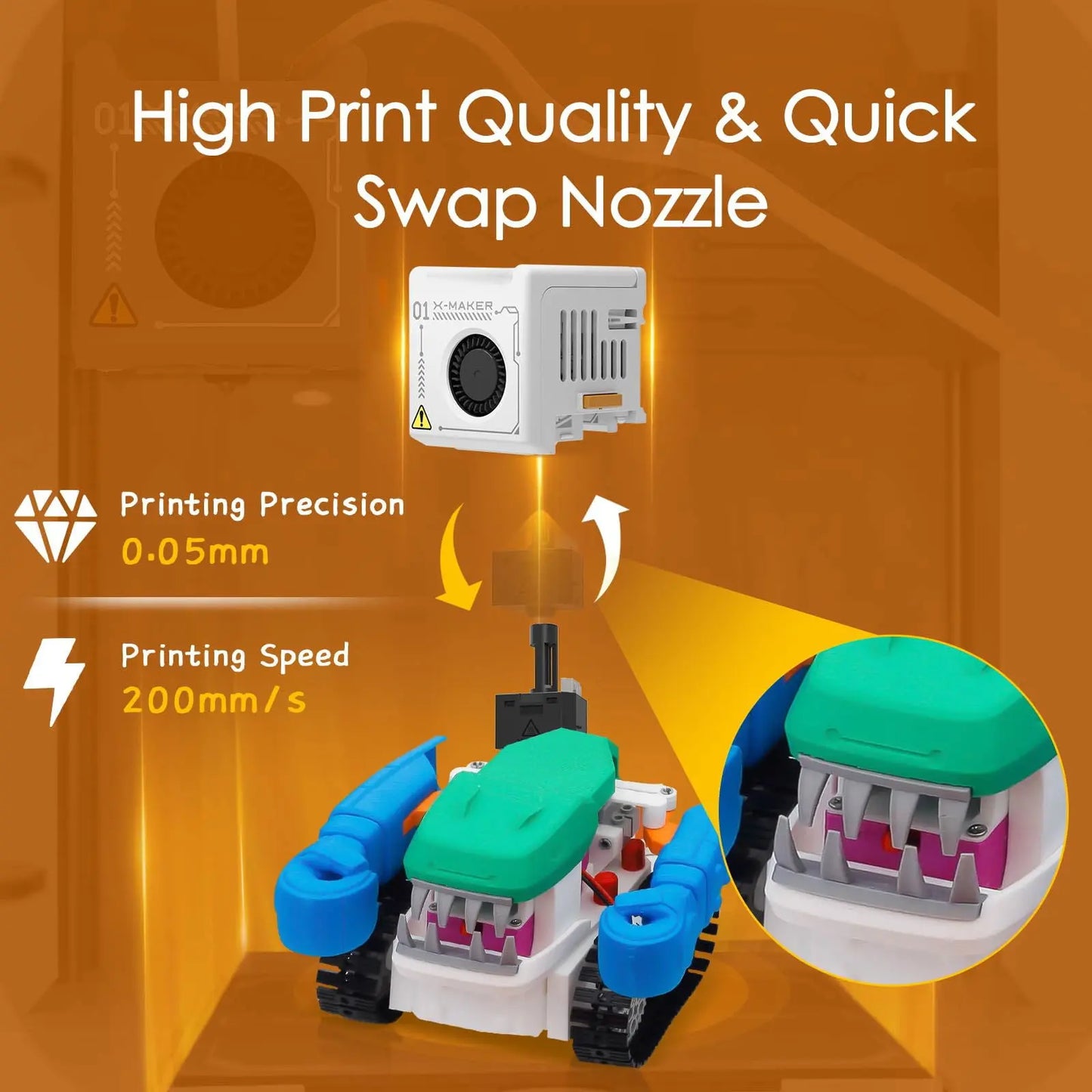 3D Printer for Kids, Beginner 3D Printer with 8 PLA Filament Set, Huge Toy Library & Modify, Wi-Fi & App Control, Create STEM Toys, High Precision 3D Printer W/ 15+ Mini 3D Design Module, X-Maker Joy - i3dyou