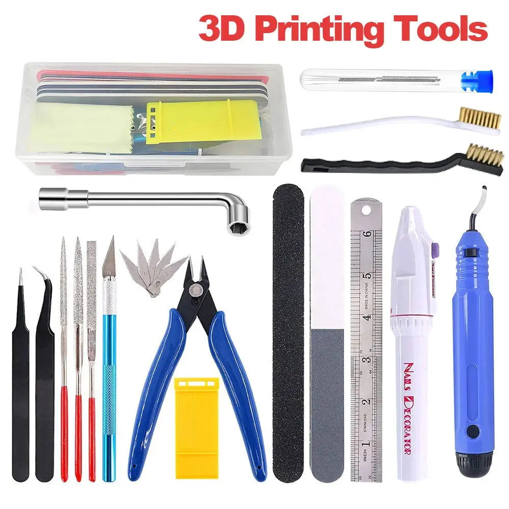 3d model's 3D Printer Tool Kit Trimming Knife Scraper Cleaning Needle Tweezers Pliers Deburring Kit DIY 3D Printing Tools - i3dyou