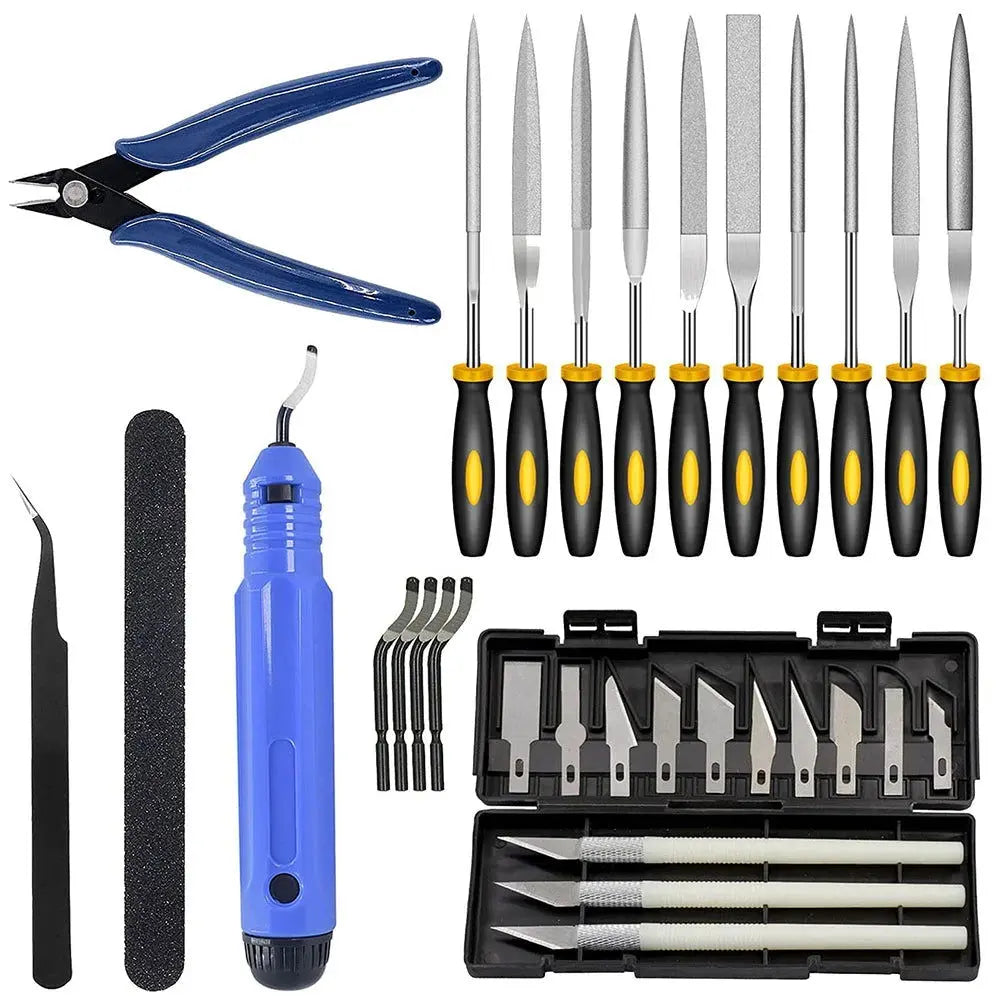 3d model's 3D Printer Tool Kit Trimming Knife Scraper Cleaning Needle Tweezers Pliers Deburring Kit DIY 3D Printing Tools - i3dyou