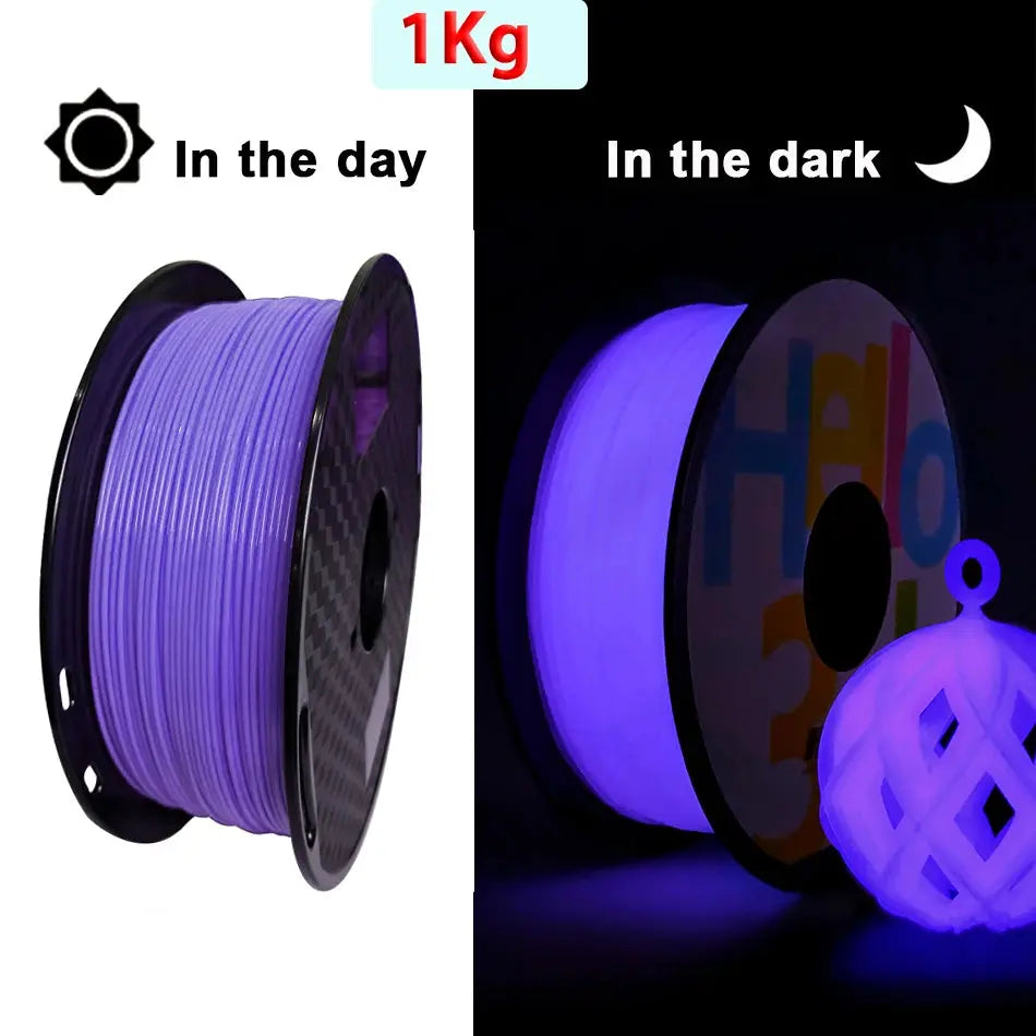 PLA Luminous Filament Rainbow Noctilucent Red Blue Luminous 250g, 500g PLA 3D Printing Plastic wire Vacuum Packaging i3dyou