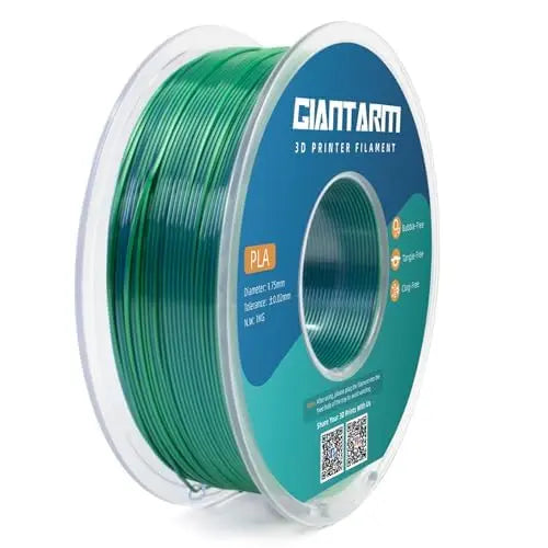 GIANTARM Silk Metallic Silver PLA 3D Printer Filament 1kg Spool, 1.75mm Dimensional Accuracy +/-0.03mm, 1080 Feet per Roll, Vacuum Packaging i3dyou