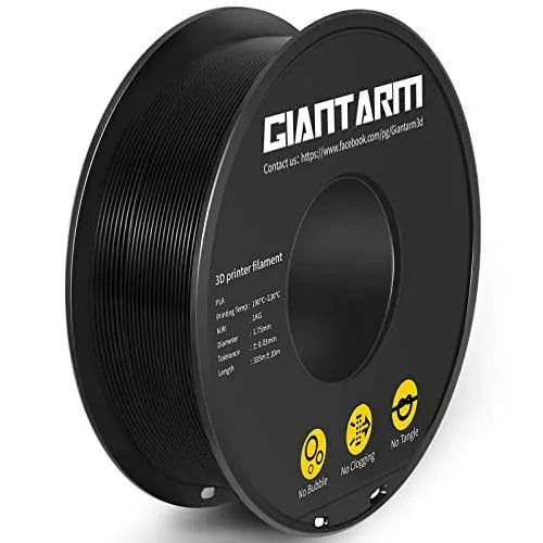 GIANTARM Silk Metallic Silver PLA 3D Printer Filament 1kg Spool, 1.75mm Dimensional Accuracy +/-0.03mm, 1080 Feet per Roll, Vacuum Packaging i3dyou