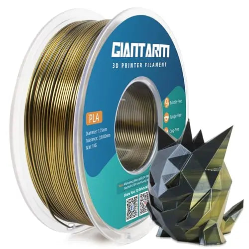 GIANTARM Silk Metallic Silver PLA 3D Printer Filament 1kg Spool, 1.75mm Dimensional Accuracy +/-0.03mm, 1080 Feet per Roll, Vacuum Packaging i3dyou