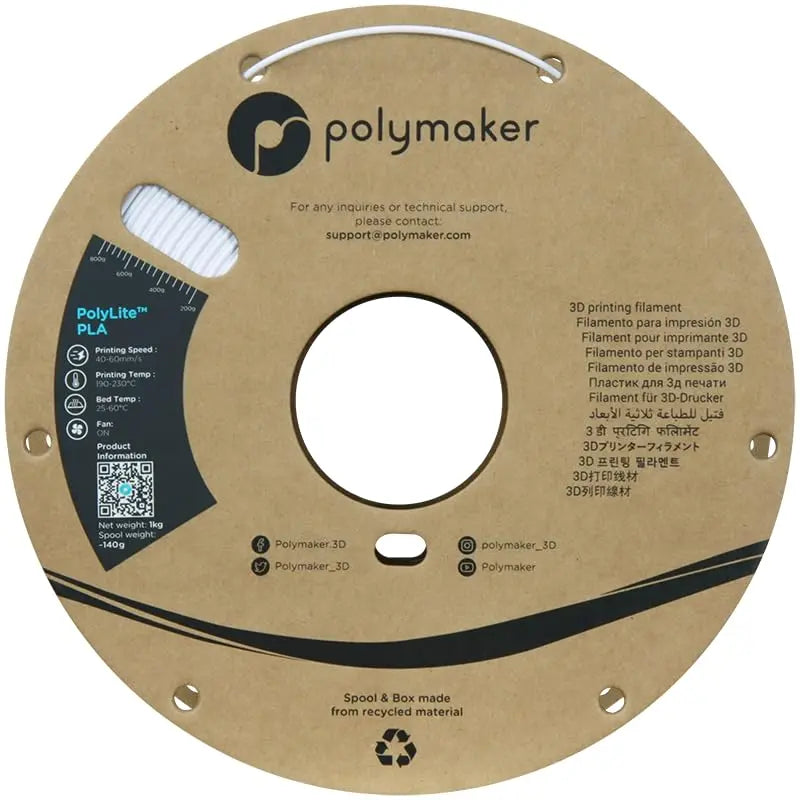 PLA Filament, Natural 3D Printer PLA Filament 1.75mm 1kg - PolyLite 3D Printing PLA Filament, Dimensional Accuracy +/- 0.03mm, Compatible with Most 3D Printer, Natural i3dyou