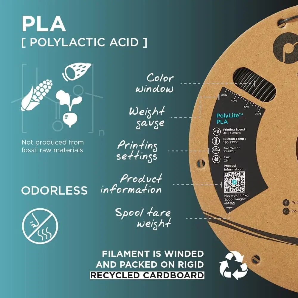 PLA Filament, Natural 3D Printer PLA Filament 1.75mm 1kg - PolyLite 3D Printing PLA Filament, Dimensional Accuracy +/- 0.03mm, Compatible with Most 3D Printer, Natural i3dyou
