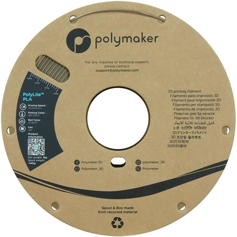 PLA Filament, Natural 3D Printer PLA Filament 1.75mm 1kg - PolyLite 3D Printing PLA Filament, Dimensional Accuracy +/- 0.03mm, Compatible with Most 3D Printer, Natural i3dyou