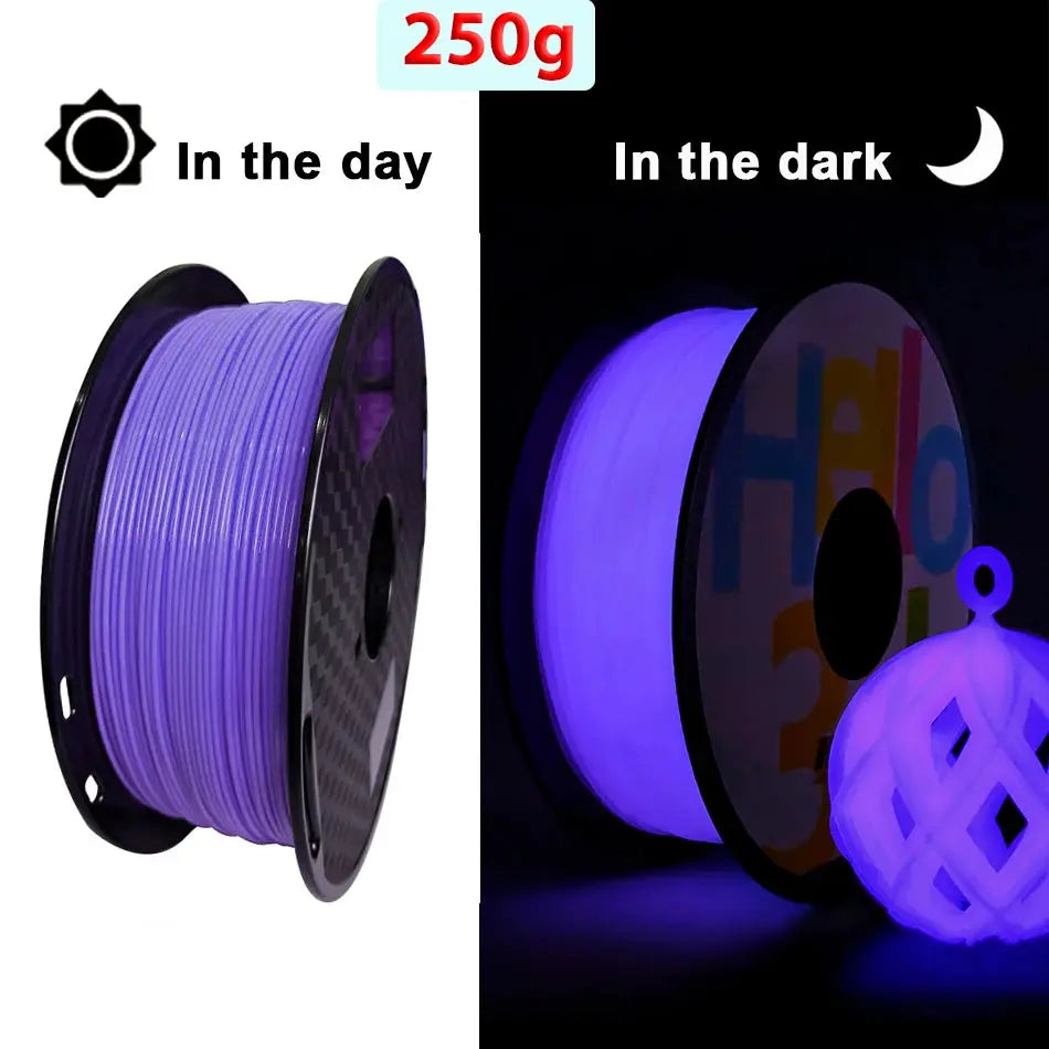PLA Luminous Filament Rainbow Noctilucent Red Blue Luminous 250g, 500g PLA 3D Printing Plastic wire Vacuum Packaging i3dyou