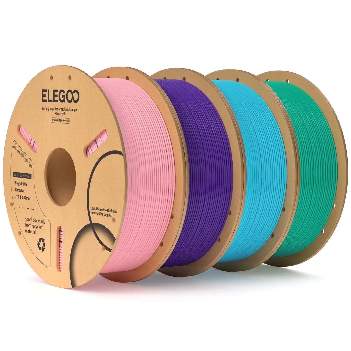 ELEGOO PLA Filament 1.75mm Black 2KG, 3D Printer Filament Dimensional Accuracy +/- 0.02mm, 2 Pack 1kg Cardboard Spool(2.2lbs) 3D Printing Filament Fits for Most FDM 3D Printers i3dyou