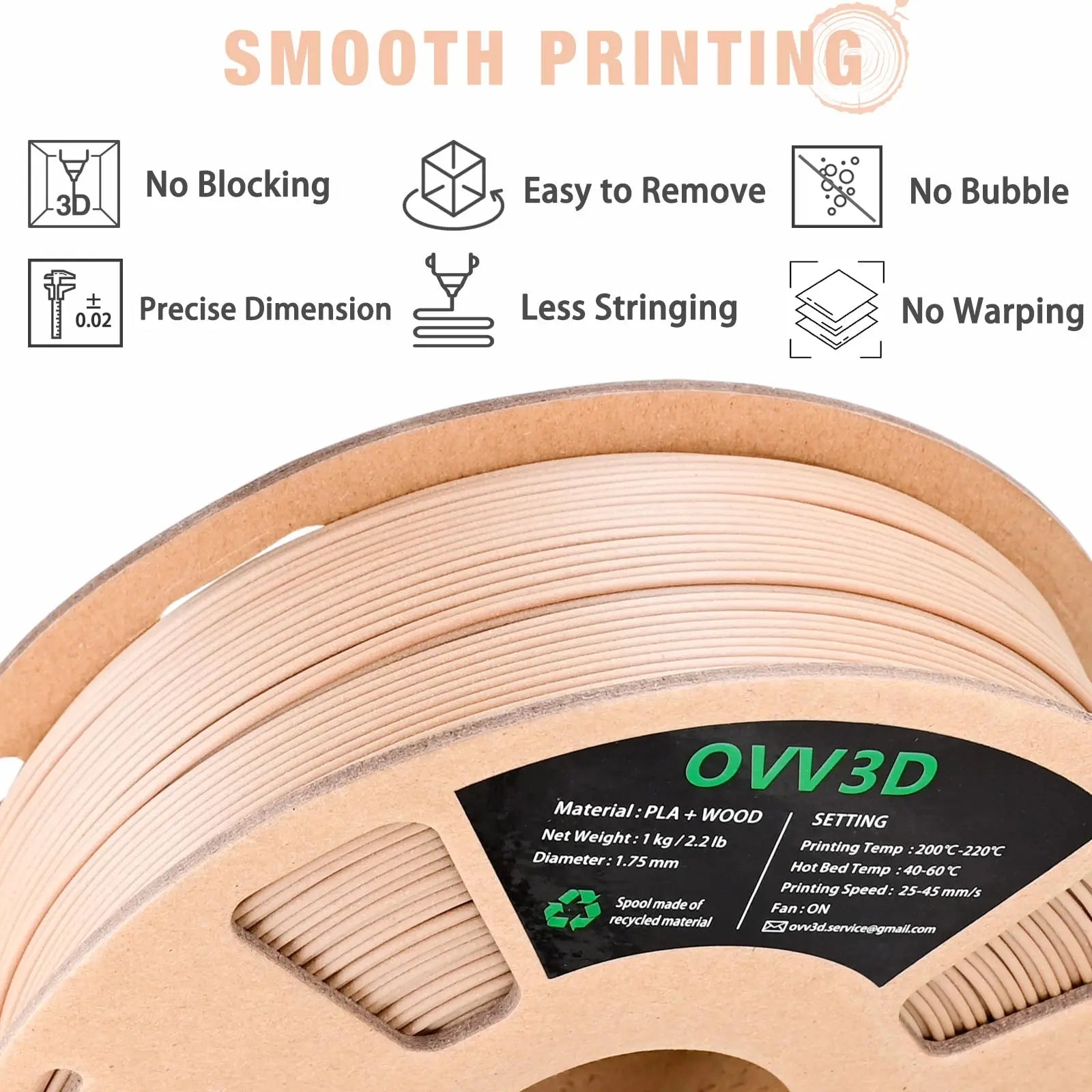 OVV3D 3D Printer Filament, PLA Filament 1.75mm Bundle, Dual Color Filament, Coextrusion 3D Filament, Silk PLA, 3D Printing Filament +/-0.02mm, 200g X 4 Spool i3dyou