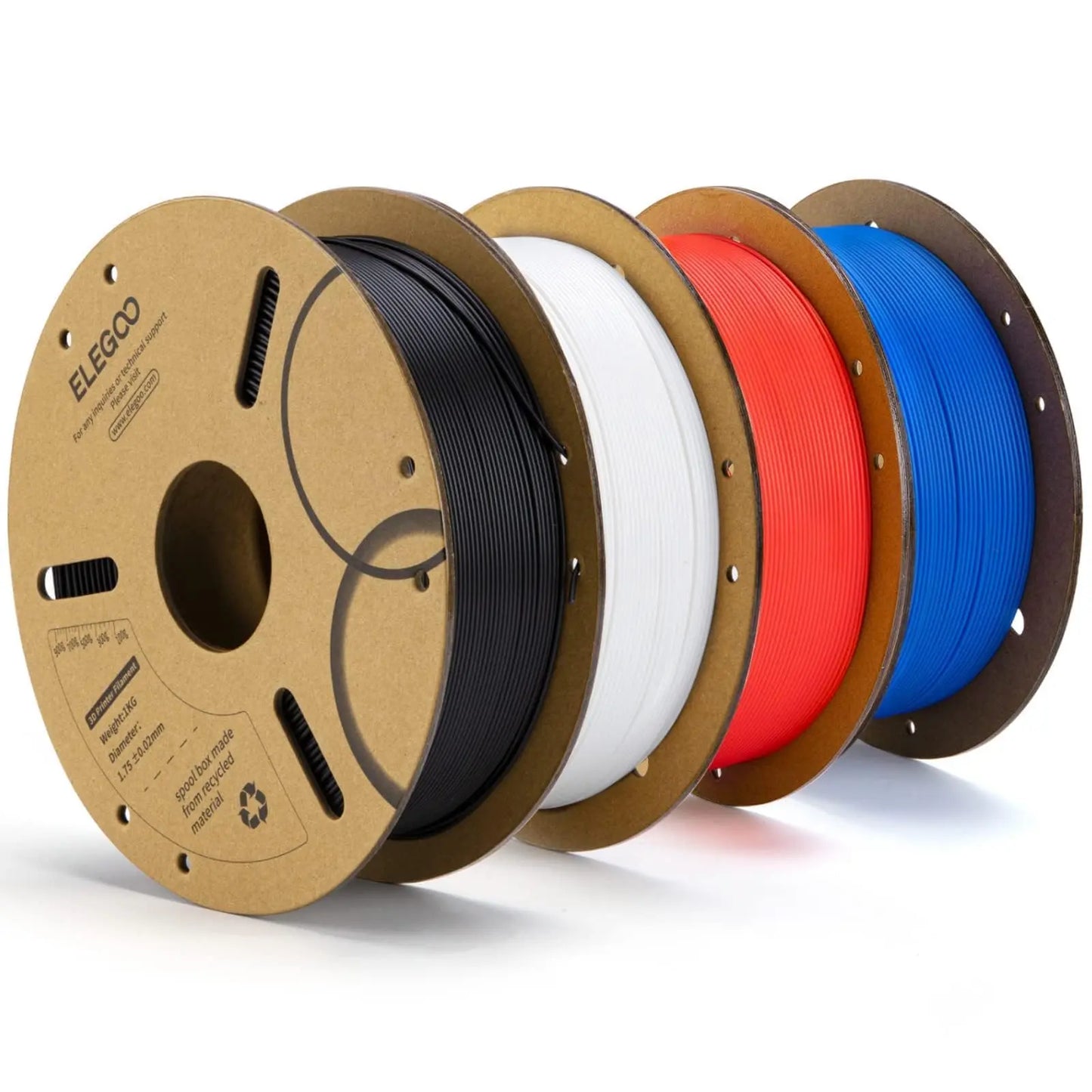 ELEGOO PLA Filament 1.75mm Black 2KG, 3D Printer Filament Dimensional Accuracy +/- 0.02mm, 2 Pack 1kg Cardboard Spool(2.2lbs) 3D Printing Filament Fits for Most FDM 3D Printers i3dyou