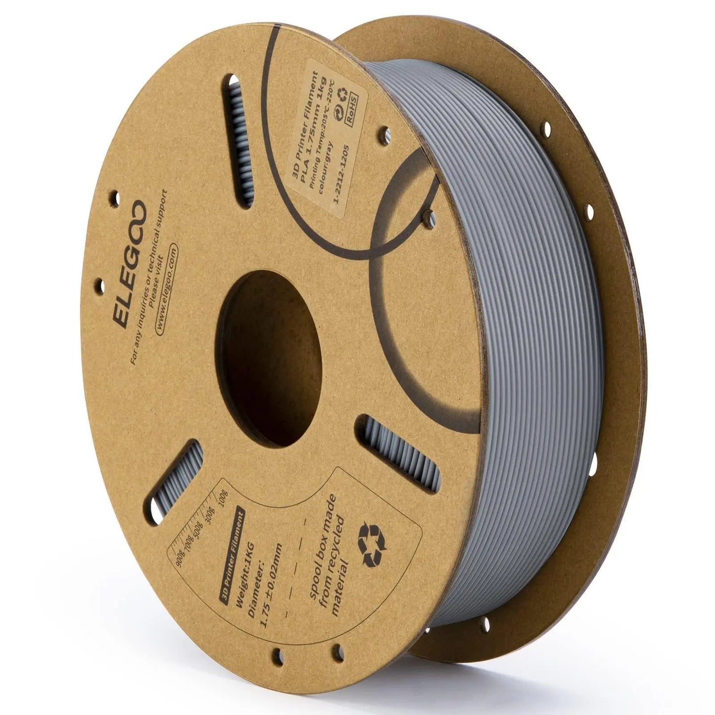 ELEGOO PLA Filament 1.75mm Black 2KG, 3D Printer Filament Dimensional Accuracy +/- 0.02mm, 2 Pack 1kg Cardboard Spool(2.2lbs) 3D Printing Filament Fits for Most FDM 3D Printers i3dyou