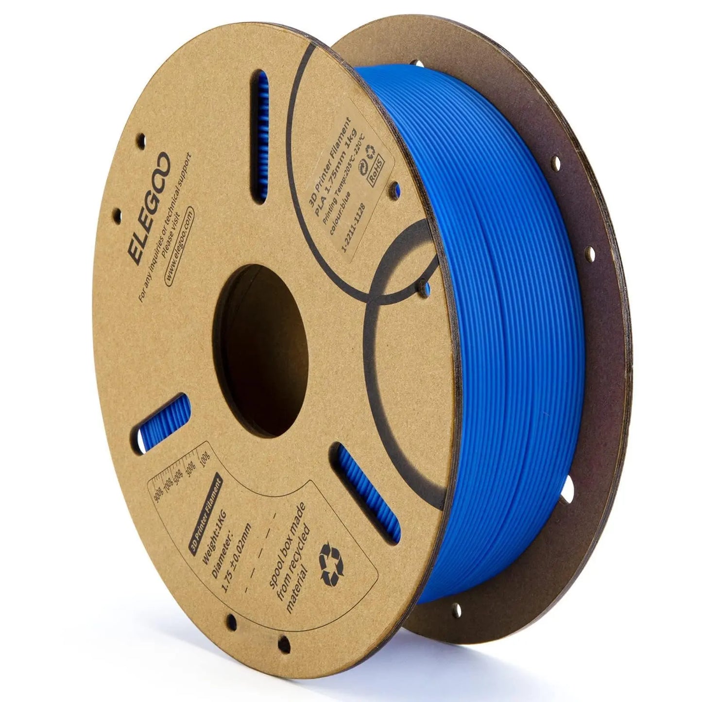 ELEGOO PLA Filament 1.75mm Black 2KG, 3D Printer Filament Dimensional Accuracy +/- 0.02mm, 2 Pack 1kg Cardboard Spool(2.2lbs) 3D Printing Filament Fits for Most FDM 3D Printers i3dyou